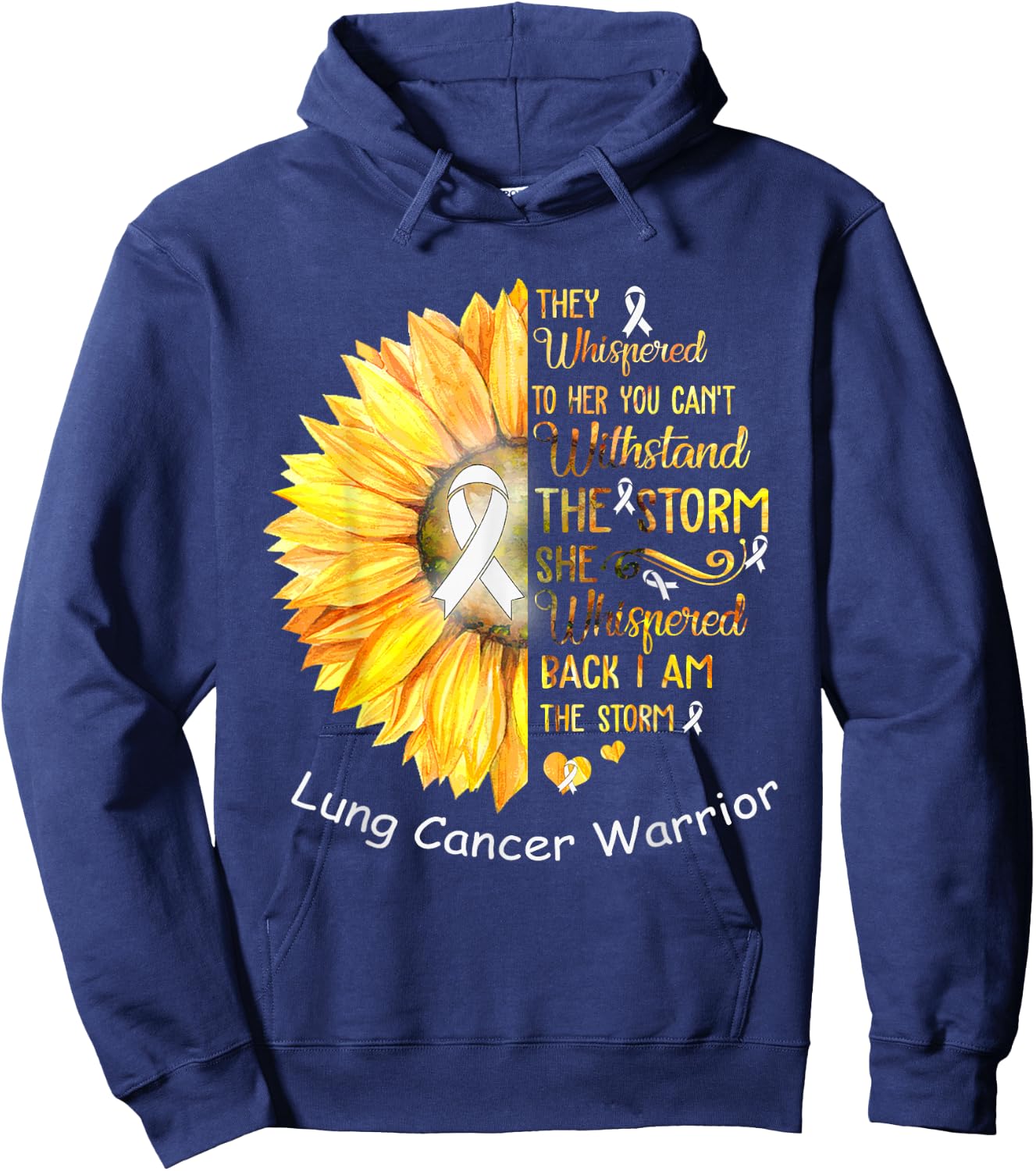 I am the Storm Lung Cancer Warrior Hoodie - Hoodie | Navy