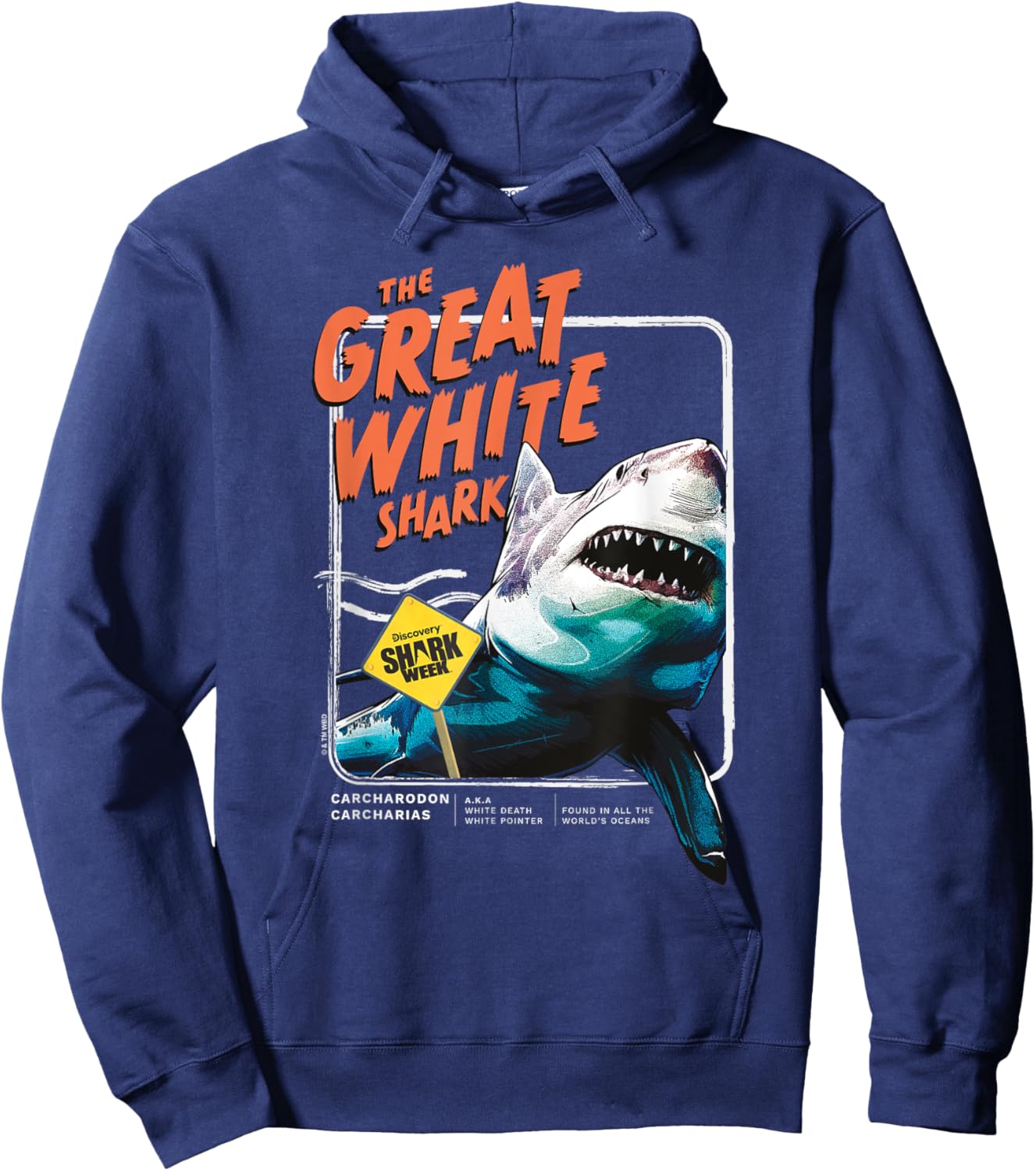 Shark Week Officially Licensed Great White Hoodie - Hoodie | Navy