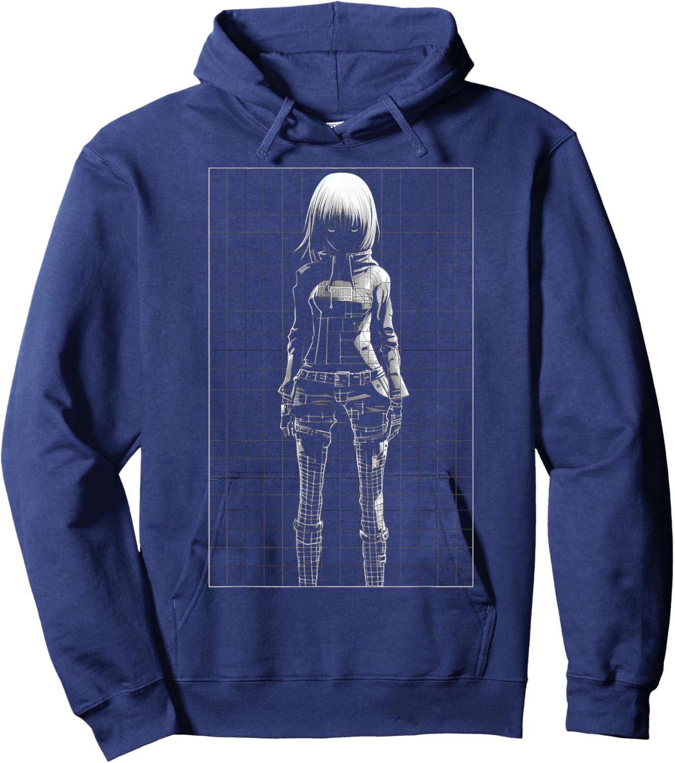 Anime Girl Character Art Anime Hoodie - Hoodie | Navy