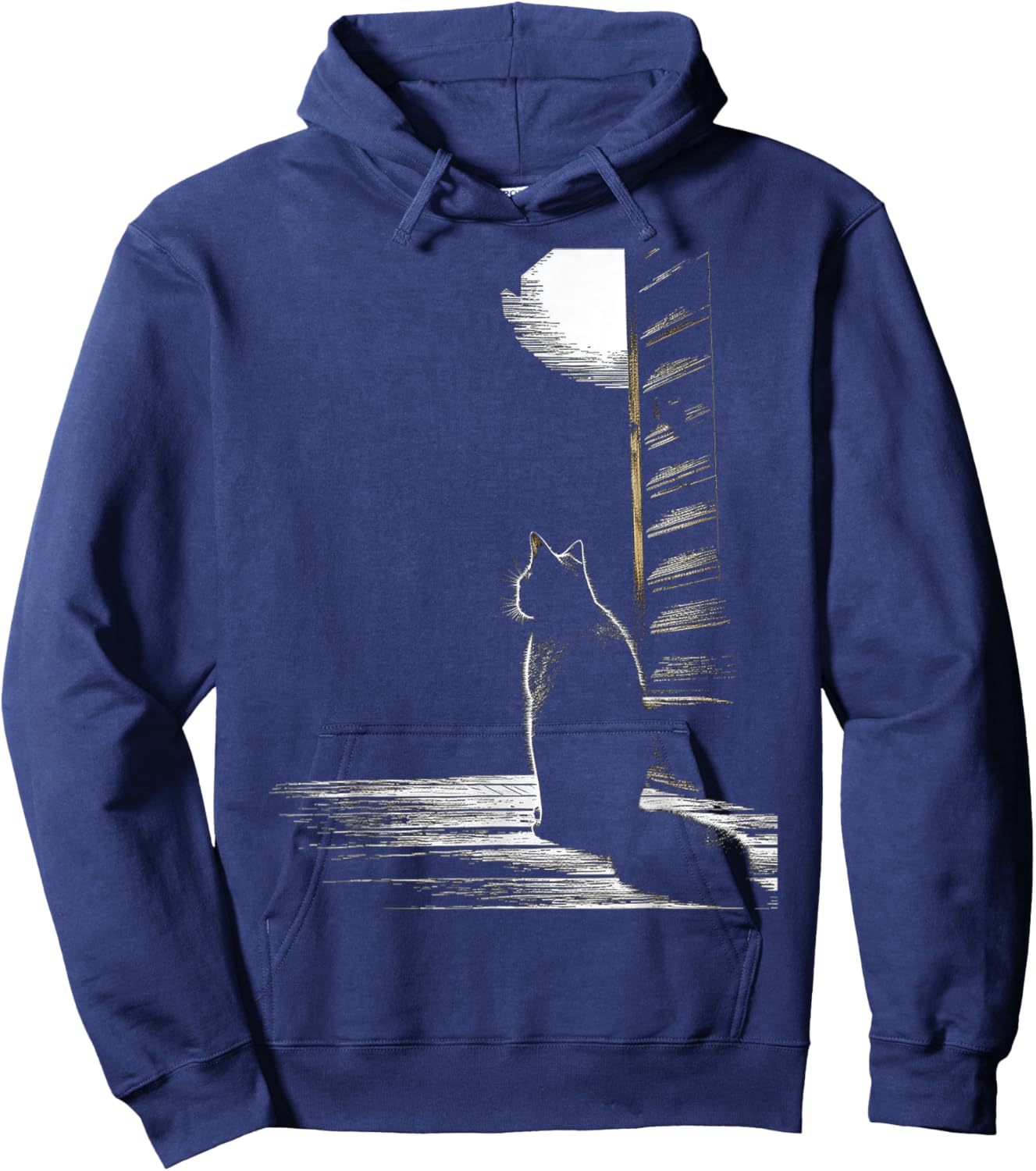 Cat Graphic Pet Illustration Cat Hoodie - Hoodie | Navy