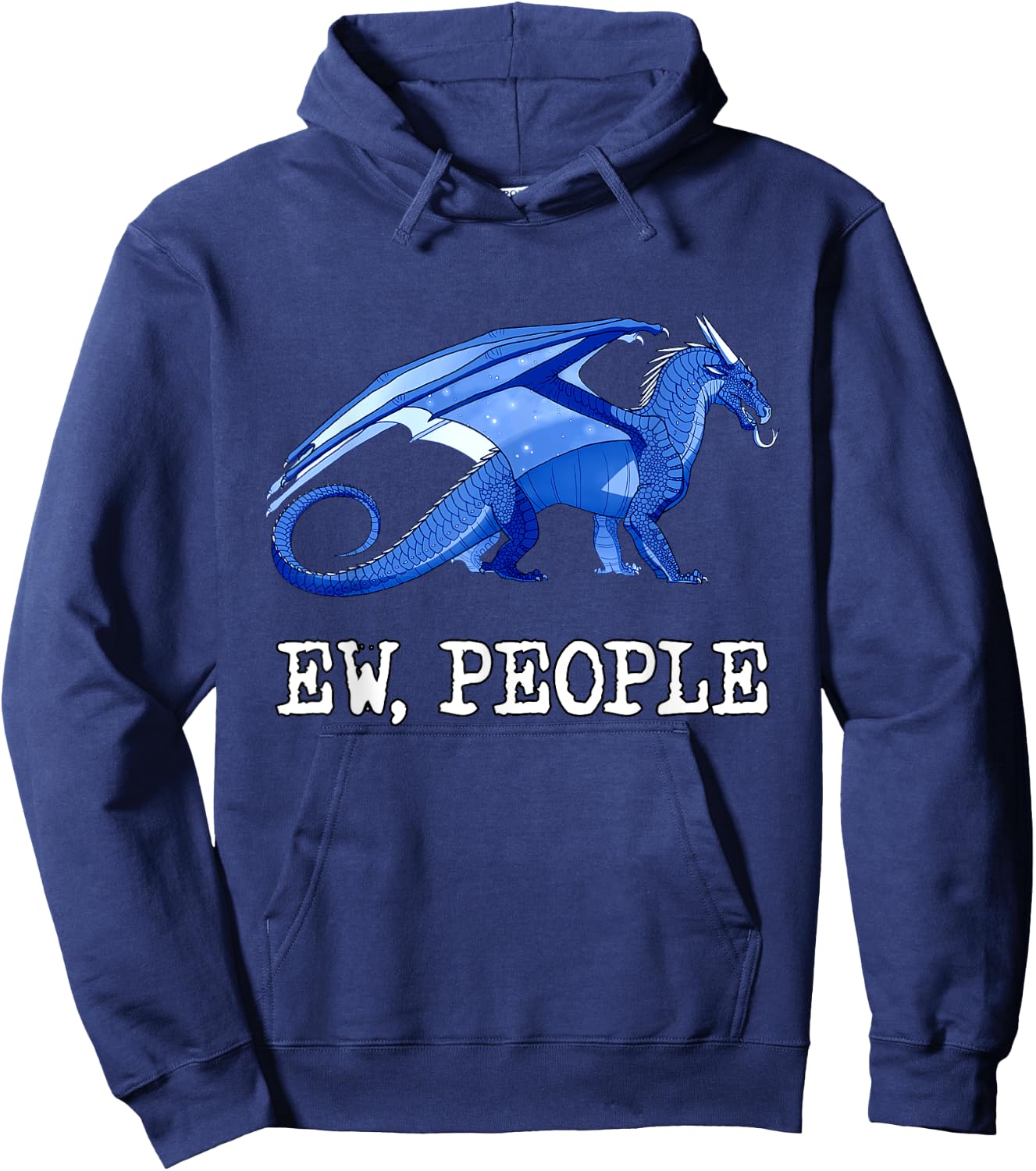 Funny Dragon Ew People Hoodie - Hoodie | Navy
