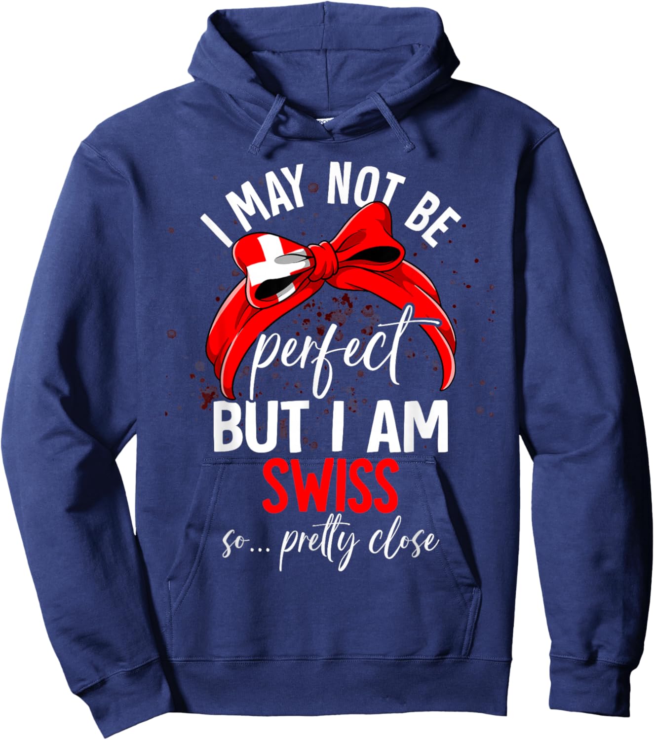 Funny Swiss Flag Switzerland Hoodie - Hoodie | Navy