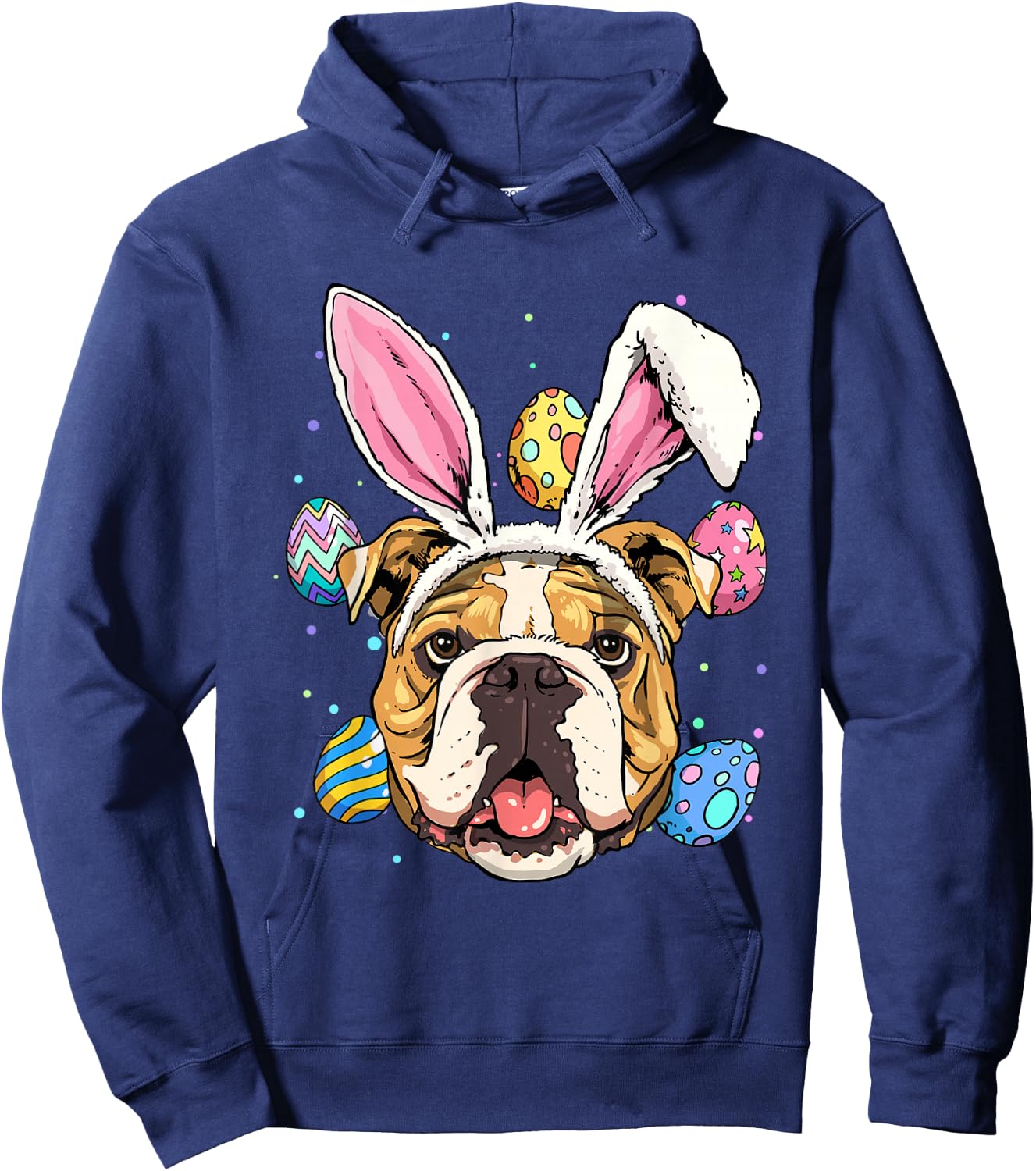 Easter Bunny American Bulldog Kids Men Women Hoodie - Hoodie | Navy