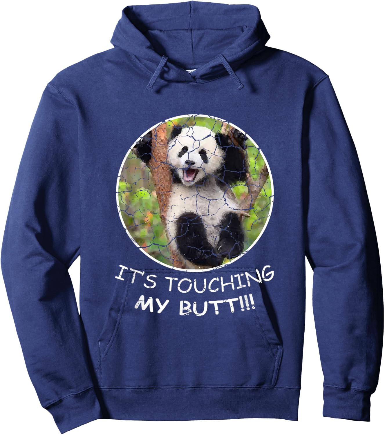 Touching Butt Nanny Panda Hoodie - Hoodie | Navy