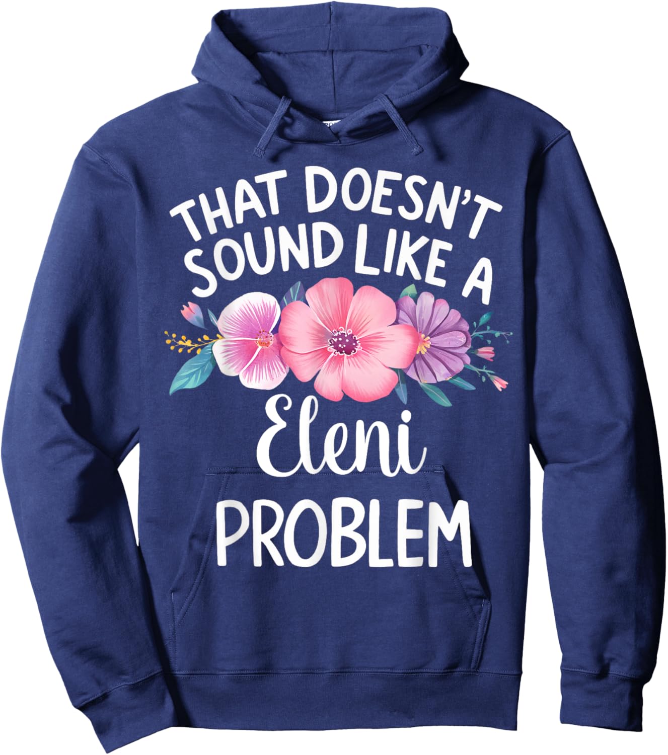 ELENI Personalized Cute Flower Girls ELENI Name Hoodie - Hoodie | Navy