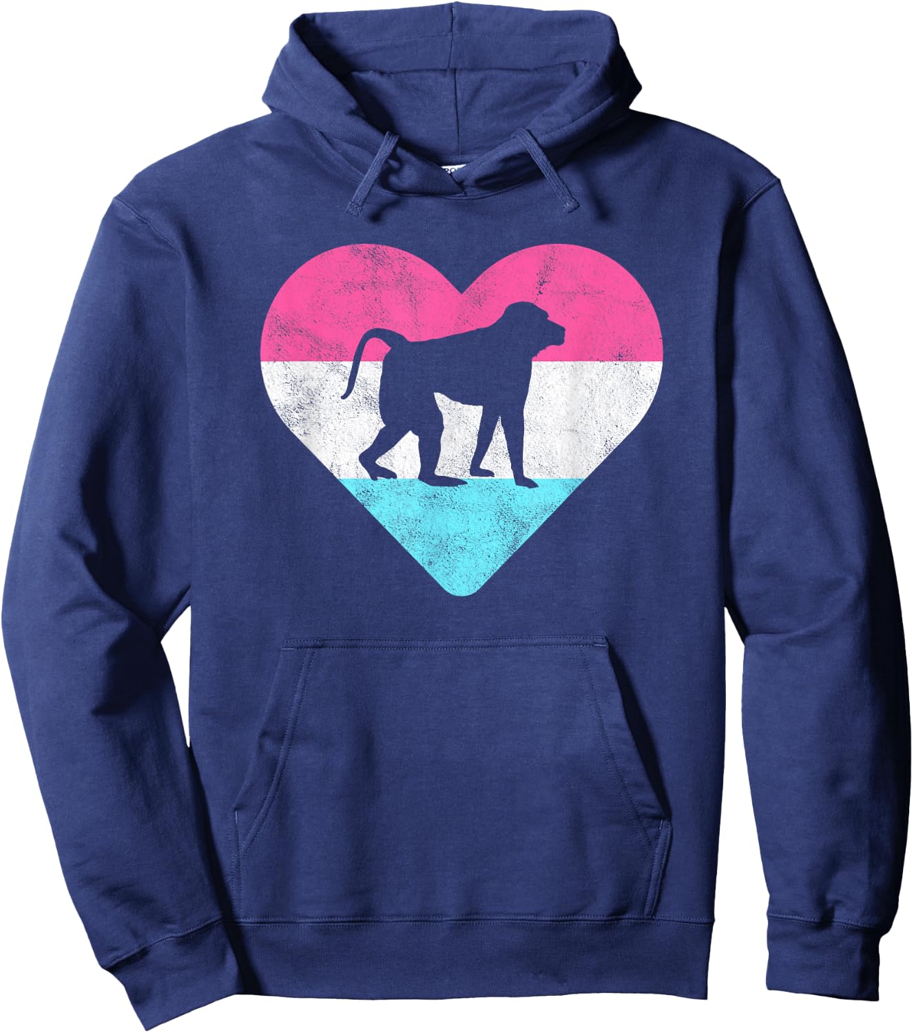 Retro Vintage Baboon Monkey Gift or Girls Hoodie - Hoodie | Navy