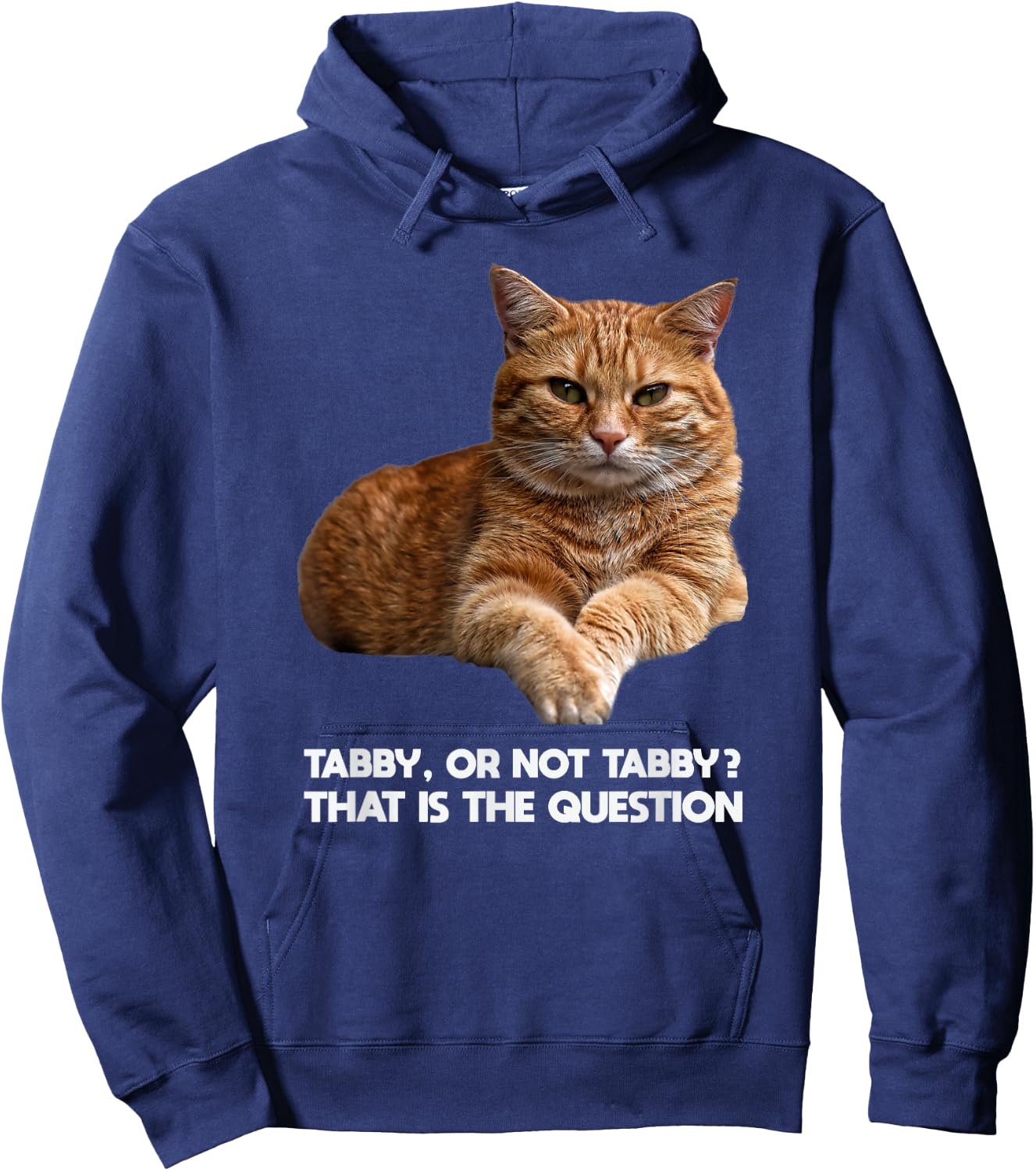 Orange Tabby Cat Funny Meme Design Graphic Hoodie - Hoodie | Navy