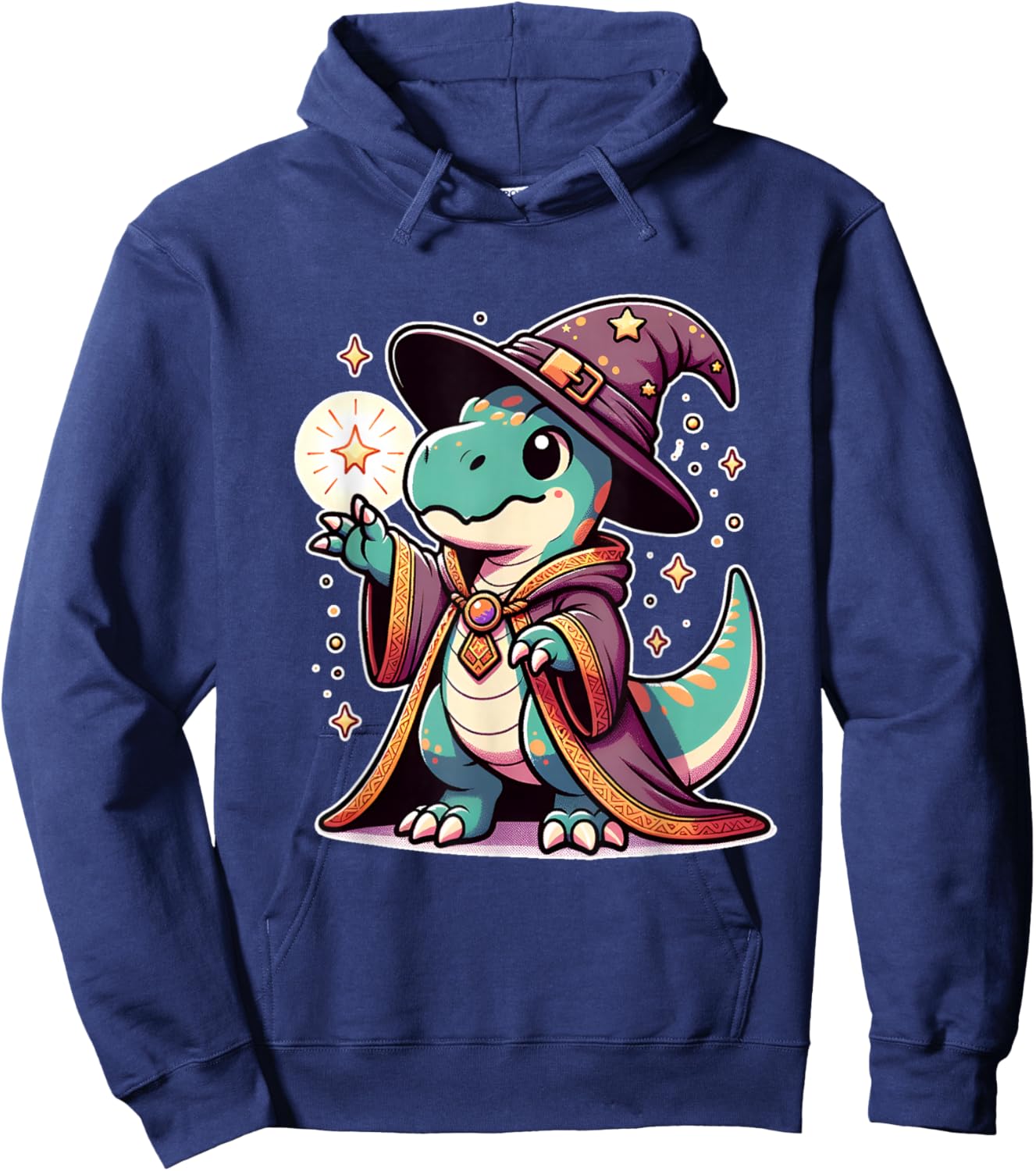 Halloween wizard funny dinosaur Hoodie - Hoodie | Navy