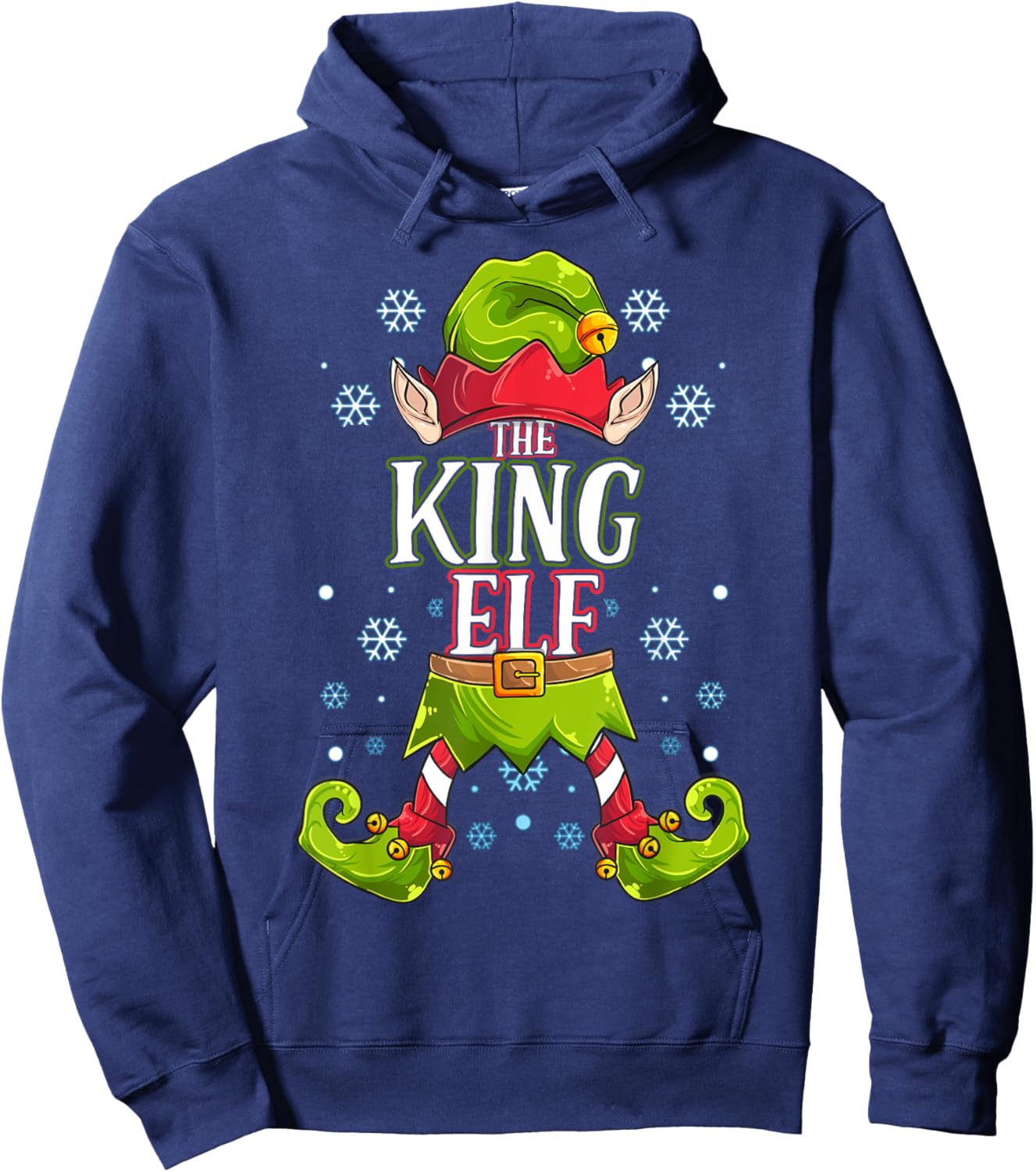 King Elf Matching Family Group Christmas Party Hoodie - Hoodie | Navy