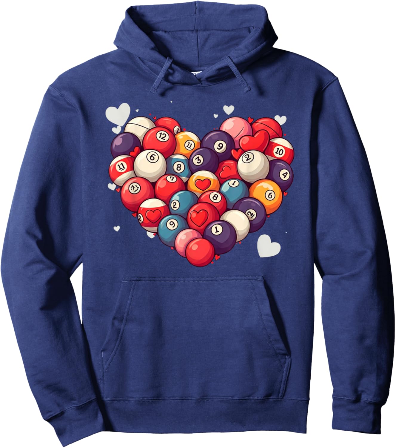 Funny Billiards Heart Valentine Billiard Kids Hoodie - Hoodie | Navy