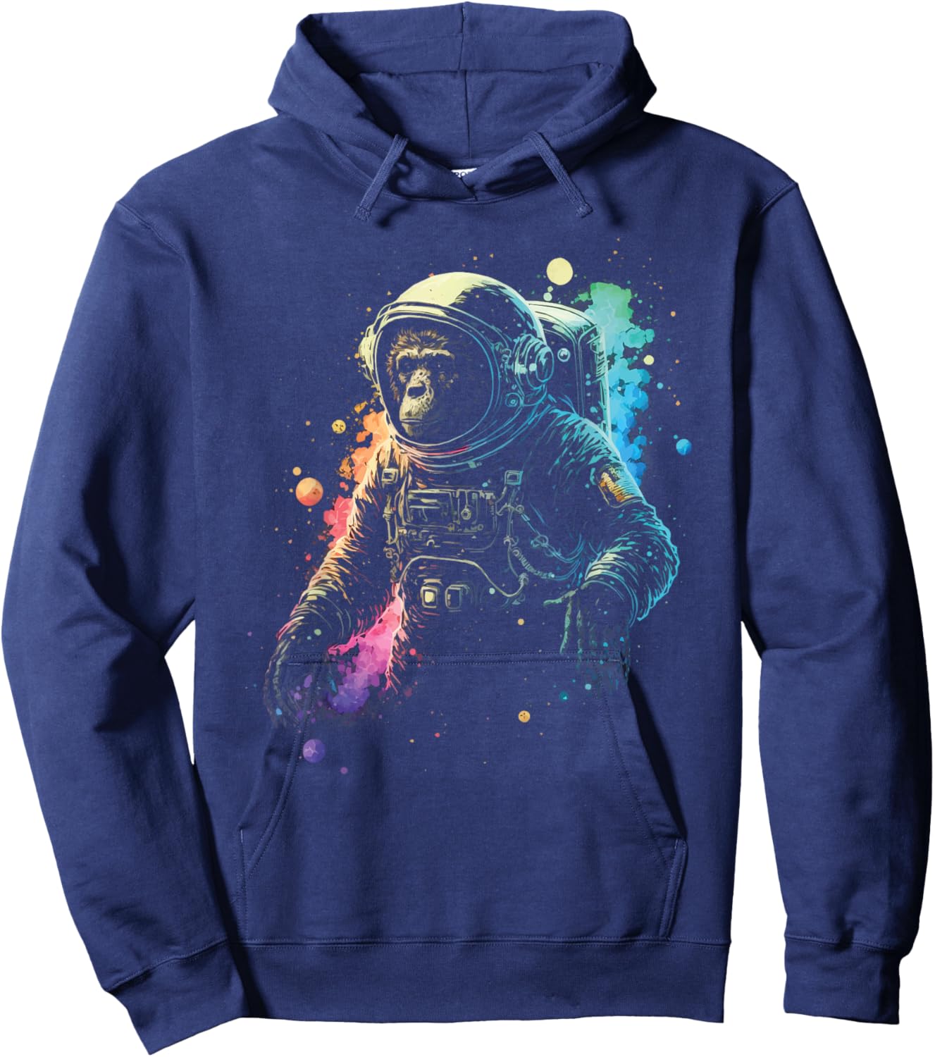 Monkey Astronaut SciFi Chimp Graphic Hoodie - Hoodie | Navy