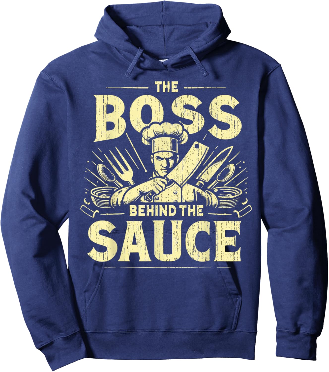 The Boss behind the Sauce Chef Hoodie - Hoodie | Navy