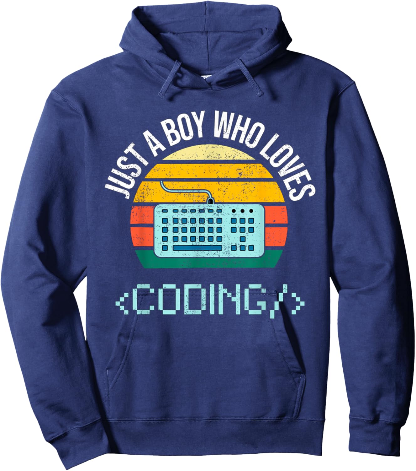Just A Boy Who Loves Coding Computer Funny Hoodie - Hoodie | Navy