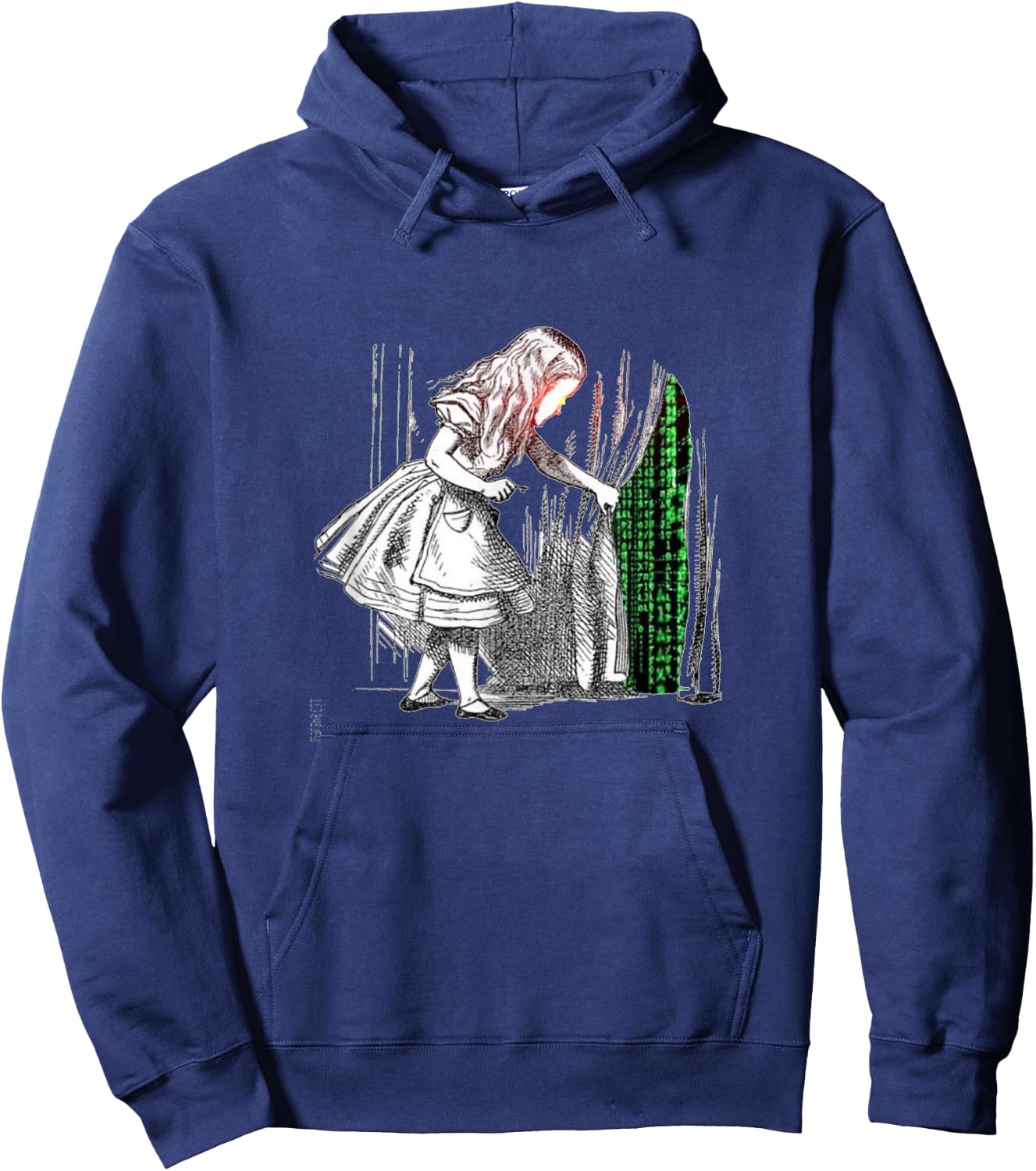 Bitcoin Girl Woman Child Matrix Laser Eyes Hoodie - Hoodie | Navy