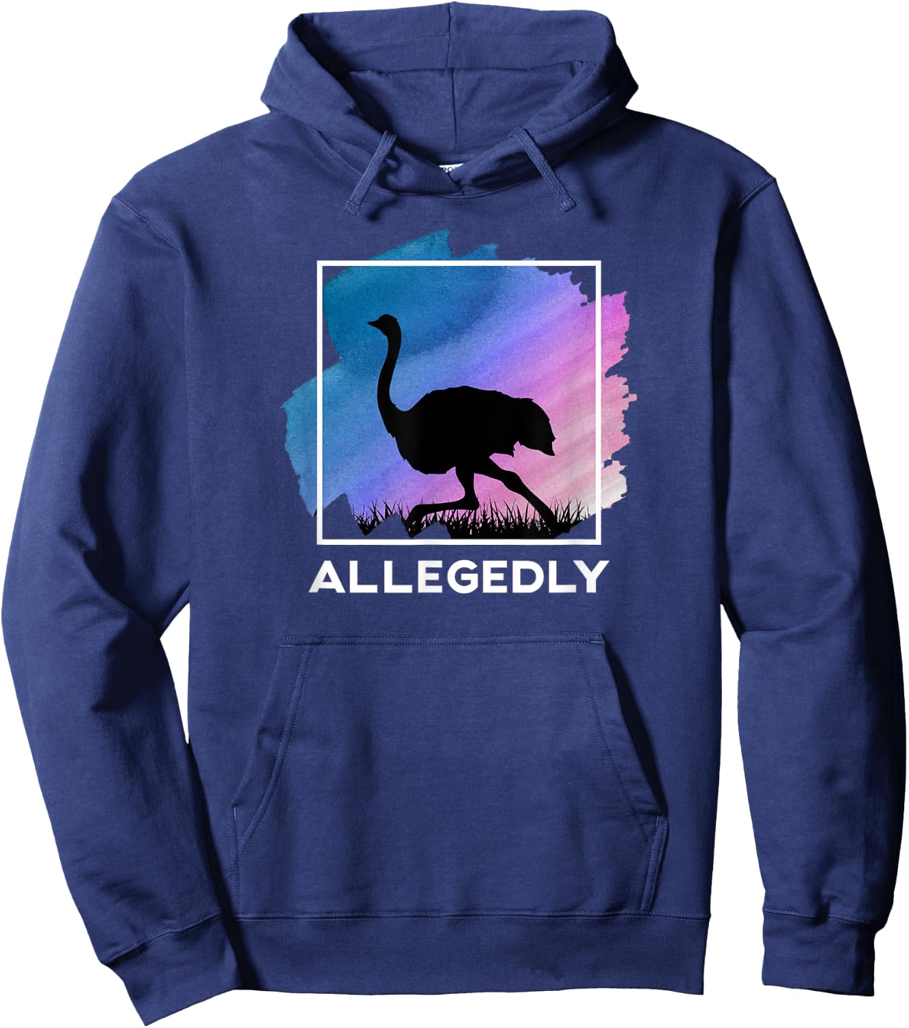 Allegedly Ostrich Funny Flightless Bird Hoodie - Hoodie | Navy