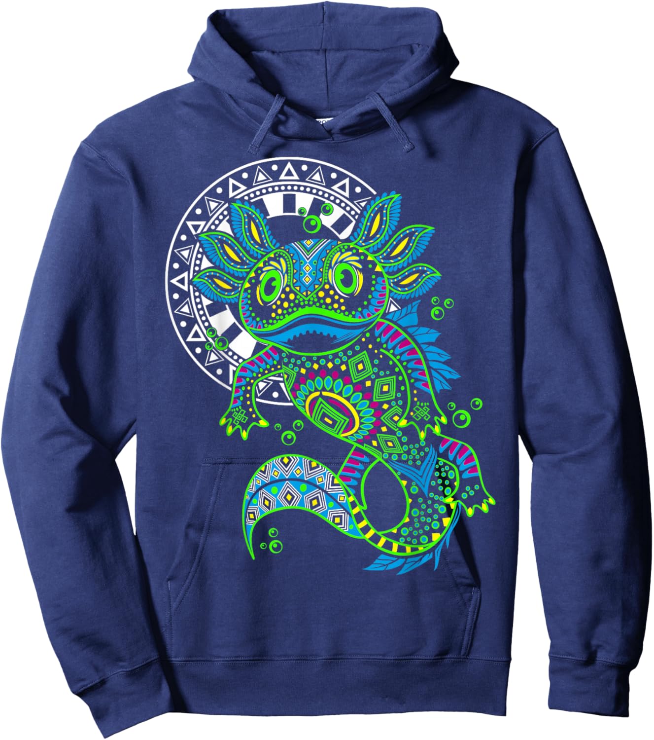 Axolotl Ajolote Huichol Azteca Mexico Hoodie - Hoodie | Navy