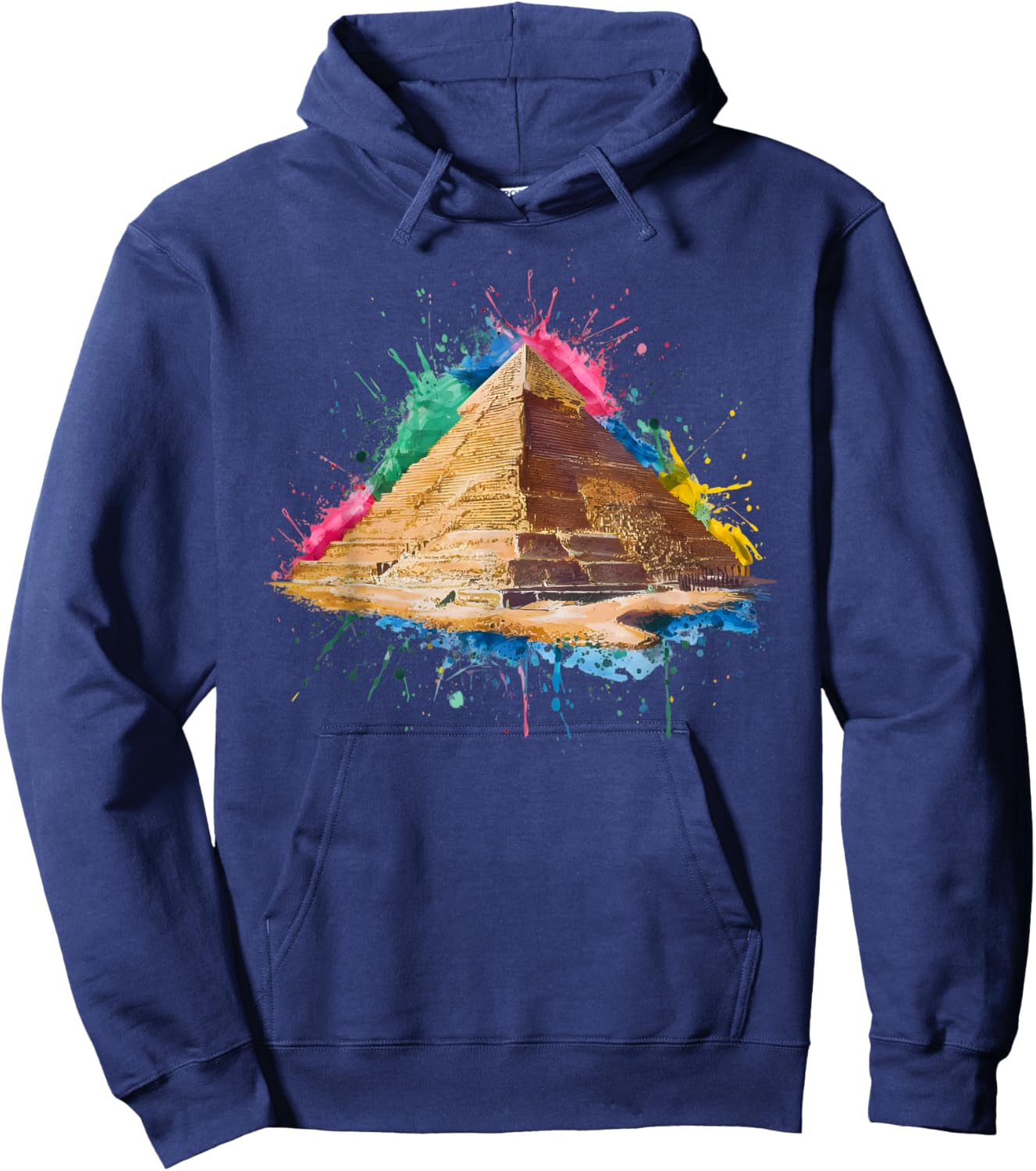 Colorful Egyptian Pyramid Hoodie - Hoodie | Navy