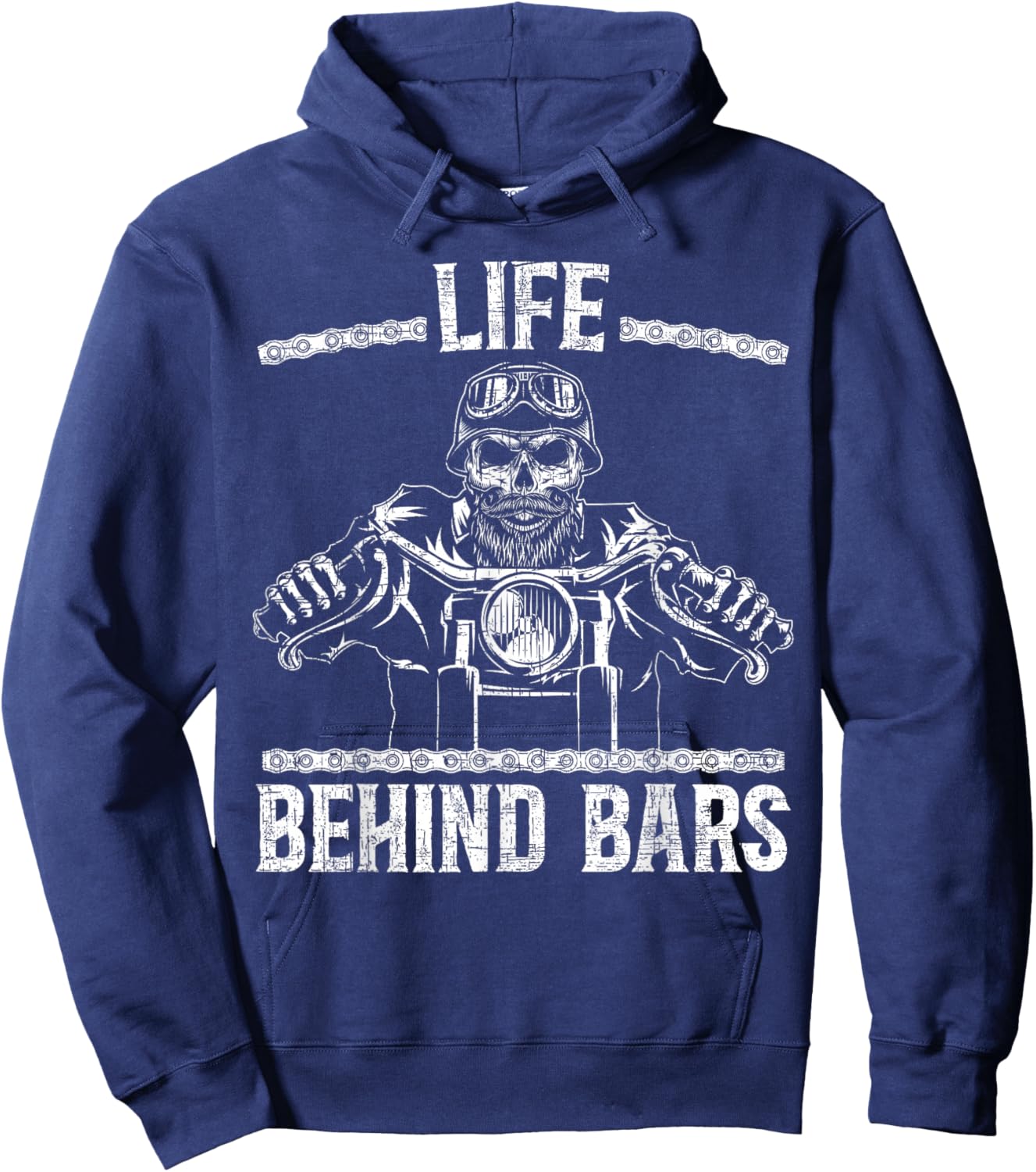 Life Behind Bars Biker Motorcycle Hoodie - Hoodie | Navy