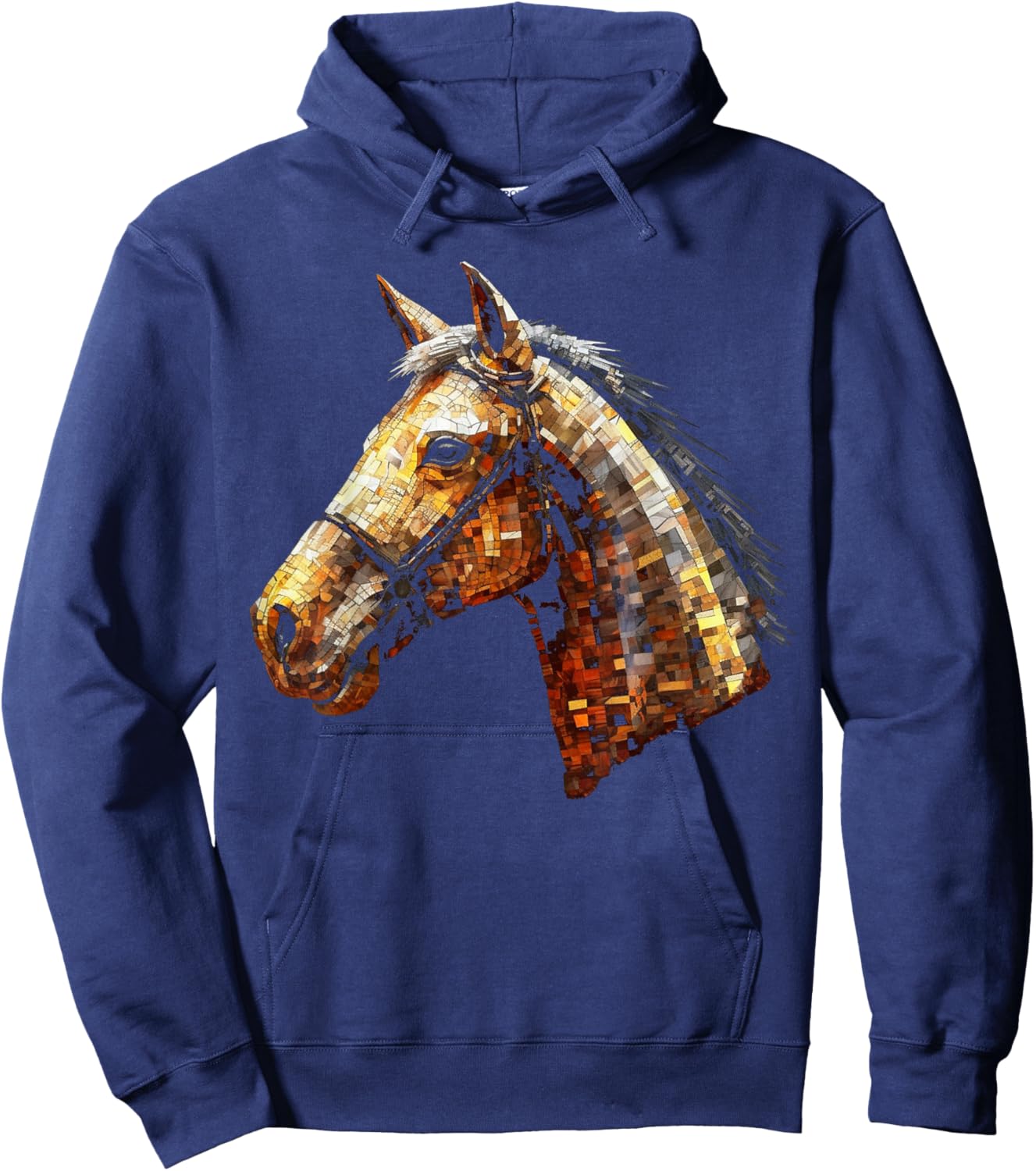 Horse Artwork - Riding Horse Motif Animal Horse Hoodie - Hoodie | Navy