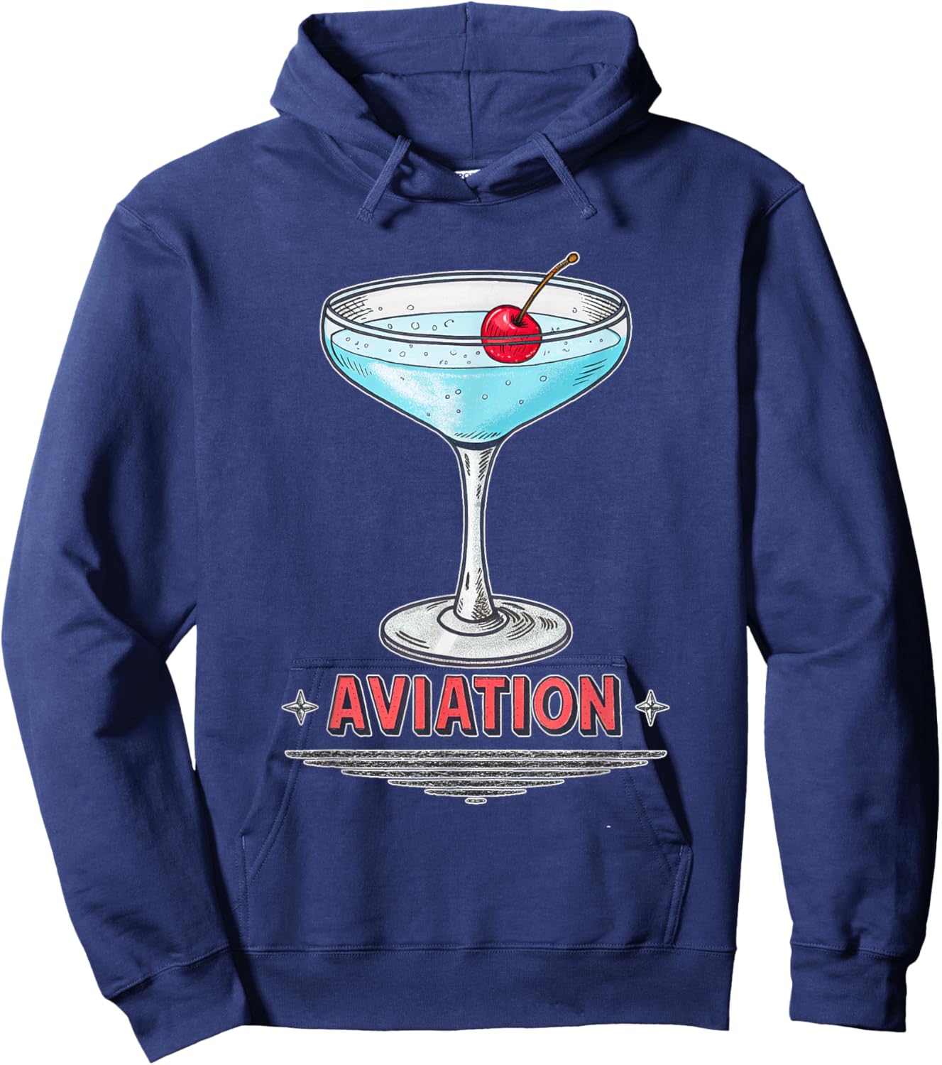 Retro Aviation Cocktails Design Hoodie - Hoodie | Navy