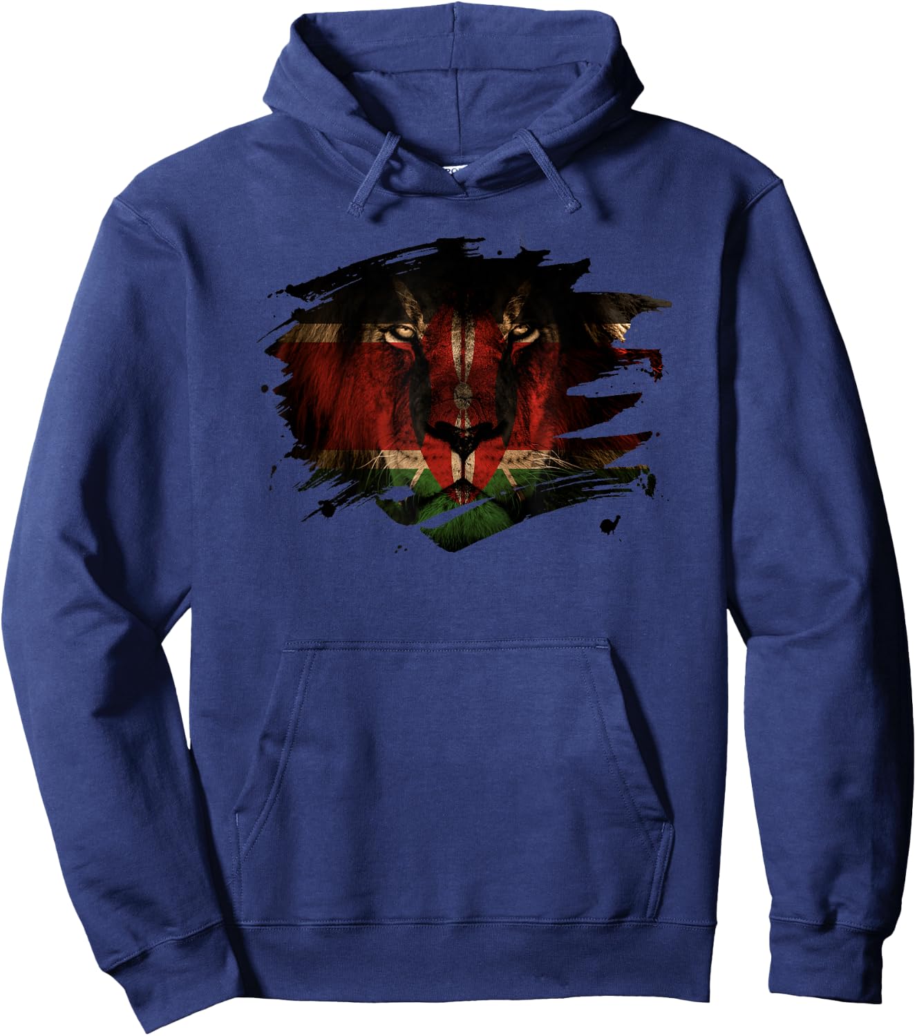 Kenya Flag and Lion - Kenyan Pride Hoodie - Hoodie | Navy