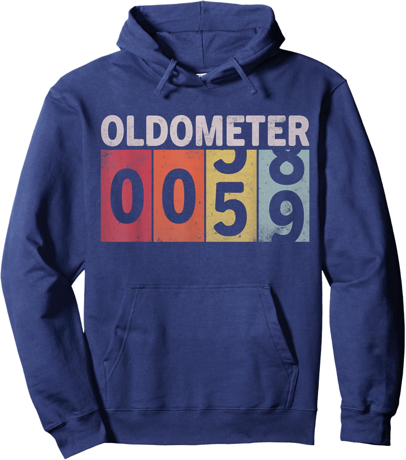 Oldometer 58-59 Funny 59 Years Old Birthday Hoodie - Hoodie | Navy
