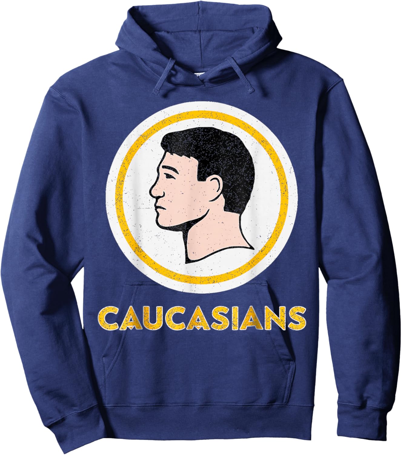 Caucasians Funny Vintage Caucasians Pride Hoodie - Hoodie | Navy