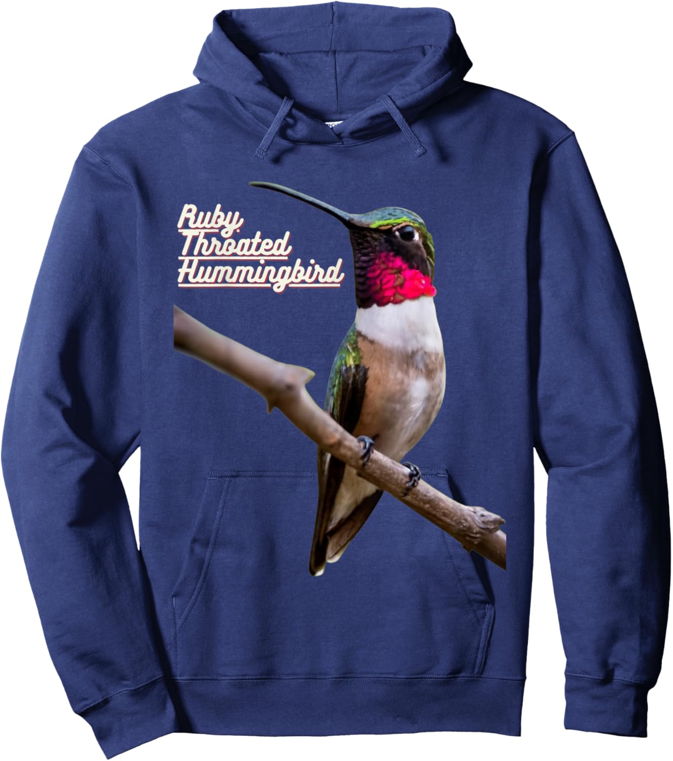 Ruby Throated Hummingbird Hoodie - Hoodie | Navy
