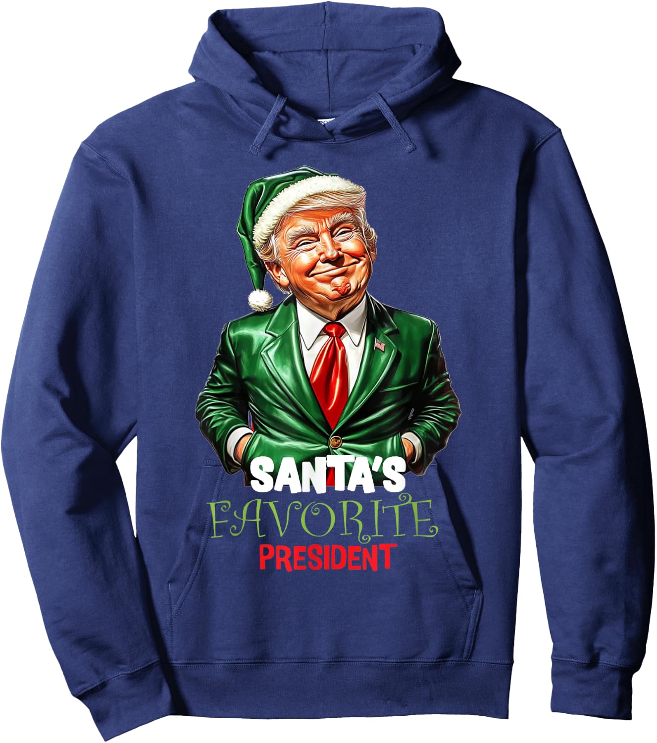 Santa's Favorite President Funny Trump Hoodie - Hoodie | Navy