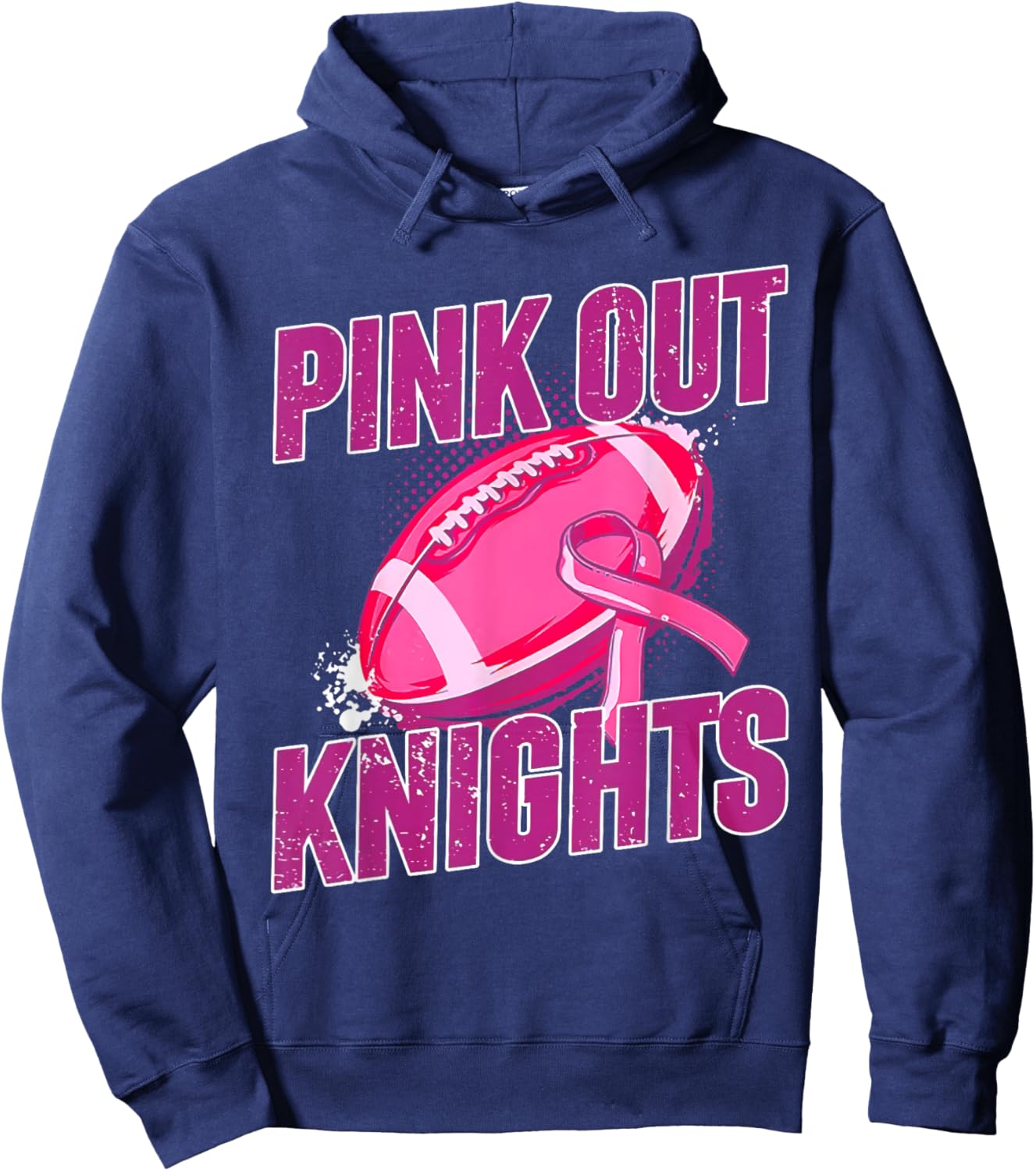 Knights Pink Out Football Tackle Breast Cancer Hoodie - Hoodie | Navy