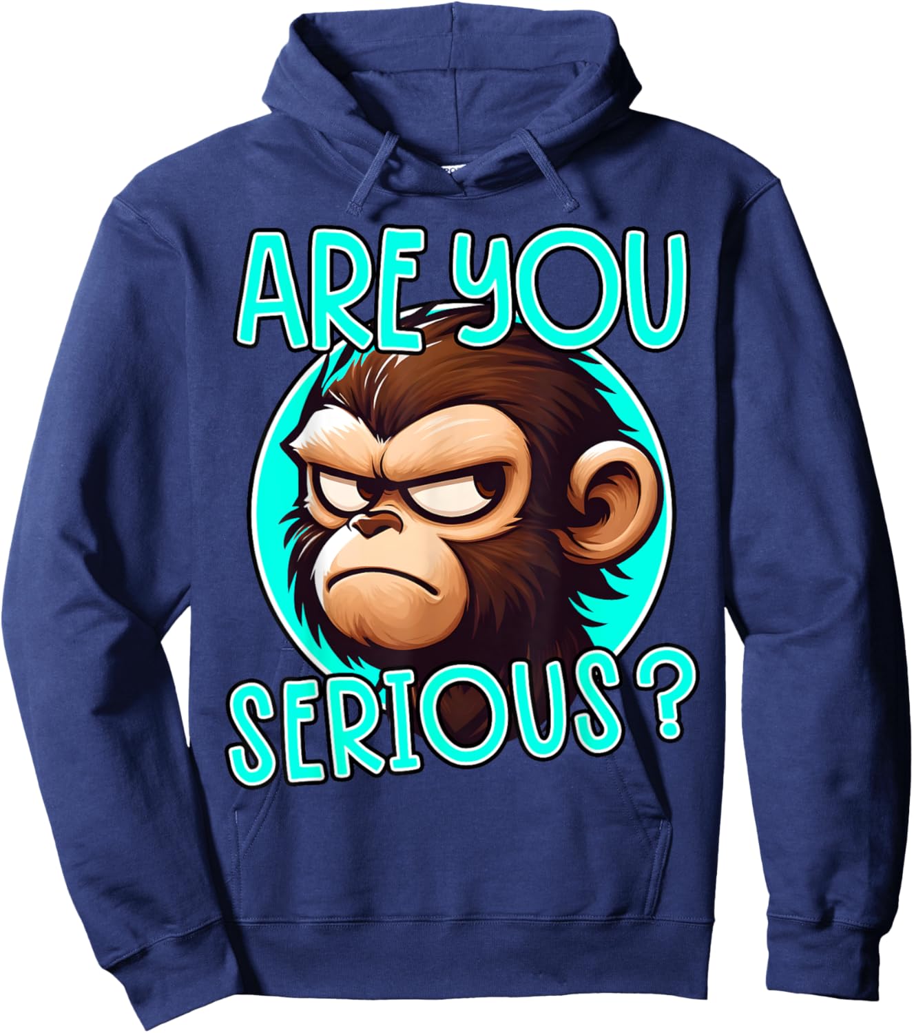 Are You Serious Grumpy Funny Monkey Meme Humor Hoodie - Hoodie | Navy