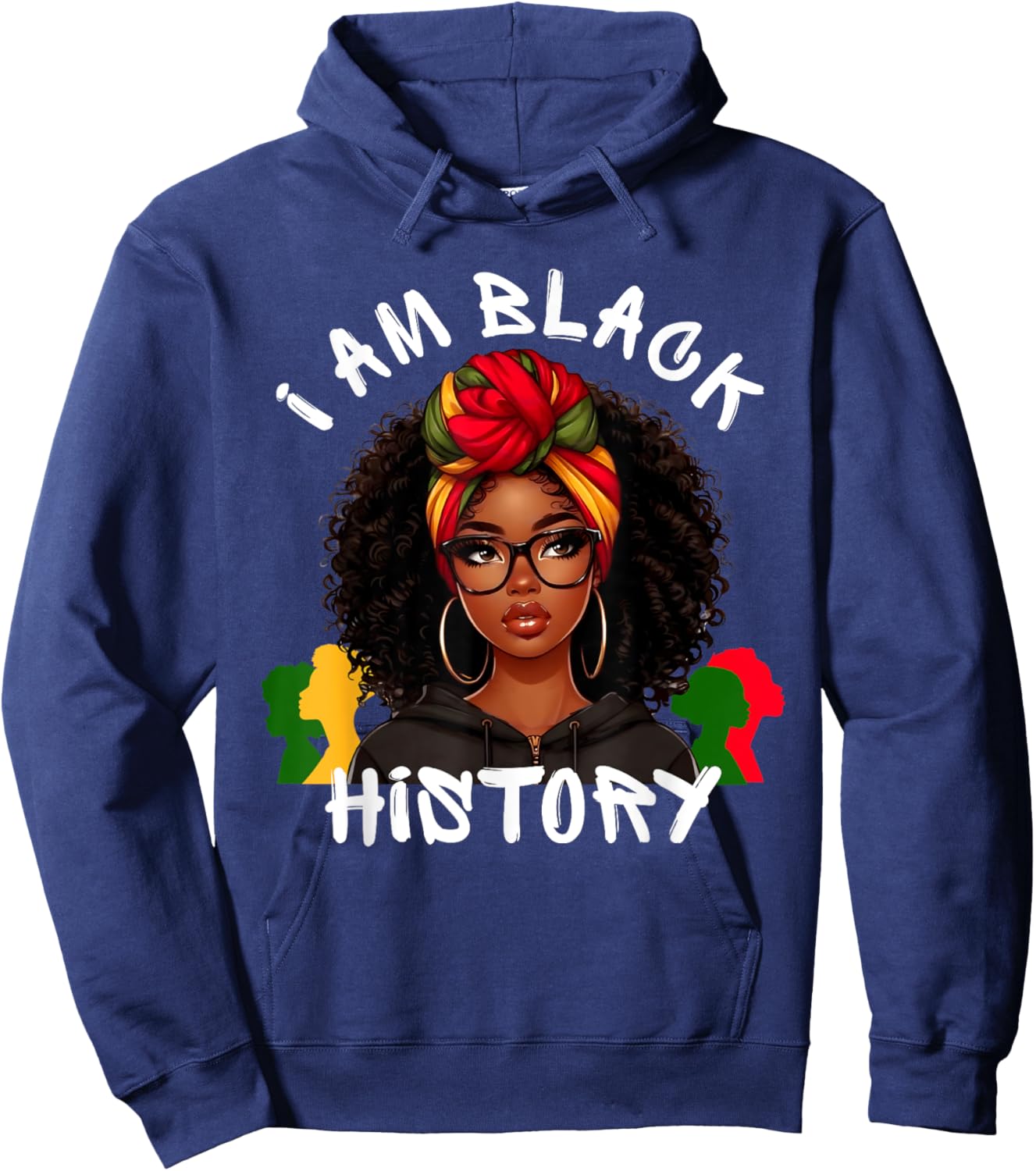 I Am Black History Month African American Girls Hoodie - Hoodie | Navy