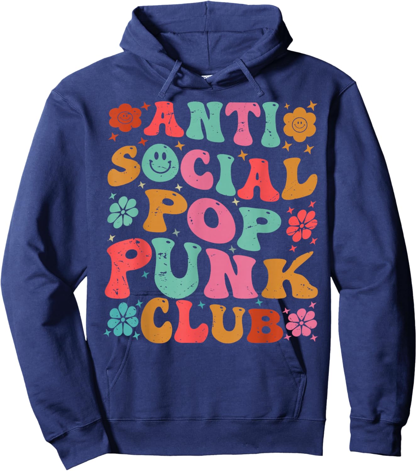 Anti Social Pop Punk Club Hoodie - Hoodie | Navy