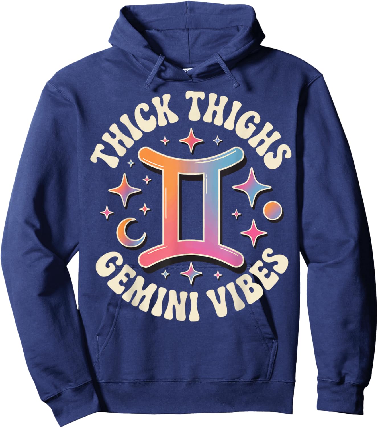 Thick Thighs Gemini Vibes Hoodie - Hoodie | Navy