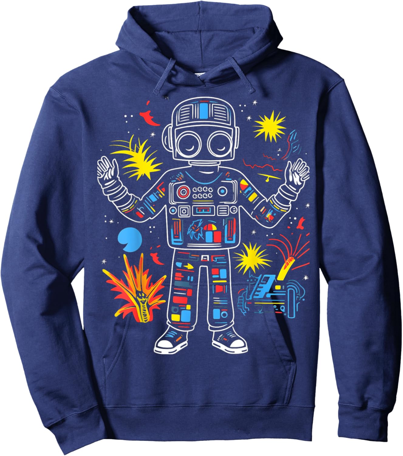 Space Boom | Men Women (S-6XL) | Graphic Hoodie - Hoodie | Navy