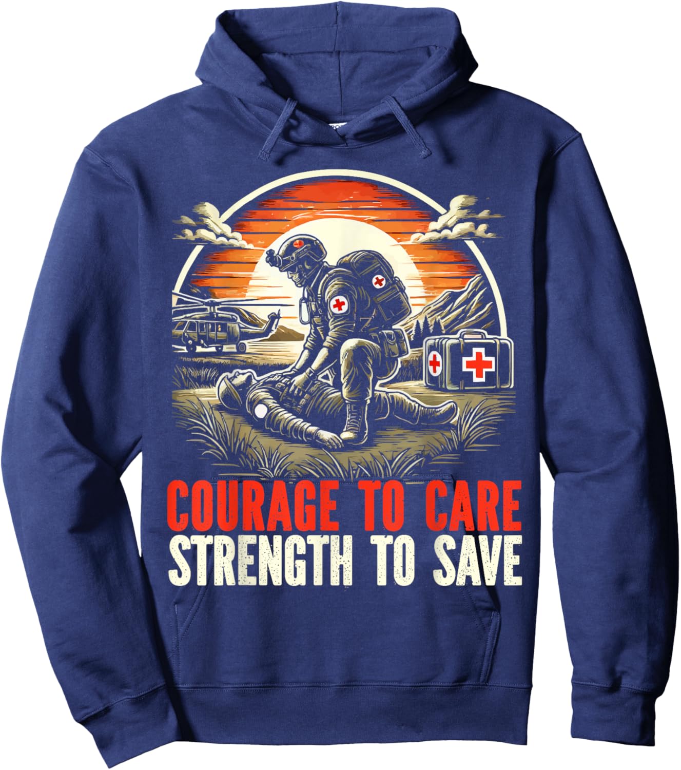 Combat Medic First Aid Field Medic Military Hoodie - Hoodie | Navy