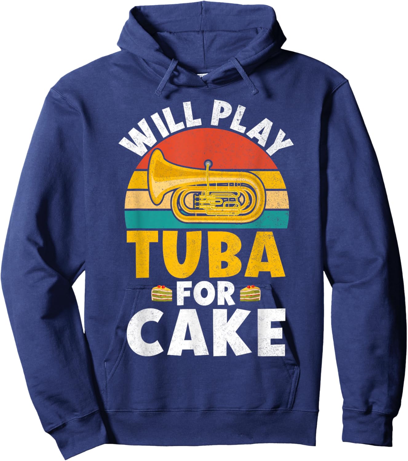 Will play Tuba for Cake Lover Tuba Hoodie - Hoodie | Navy