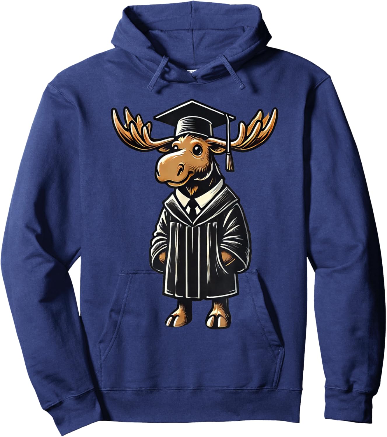 Cute Moose Graduation Hoodie - Hoodie | Navy