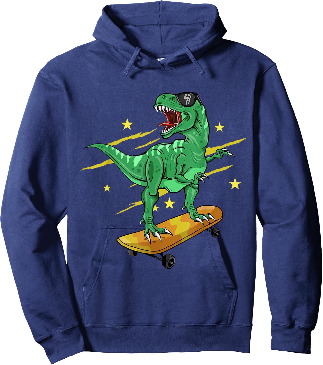 Skating Dinosaur Skateboard Hoodie - Hoodie | Navy