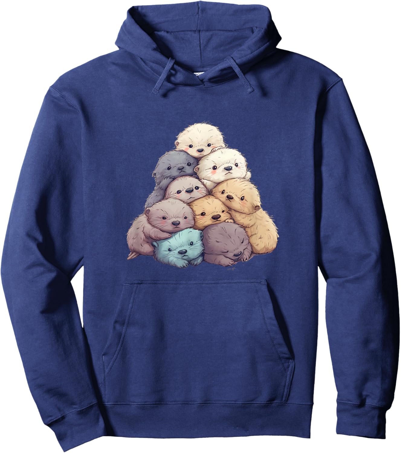Cute Kawaii Pastel Otter Boys Girls Kids Hoodie - Hoodie | Navy