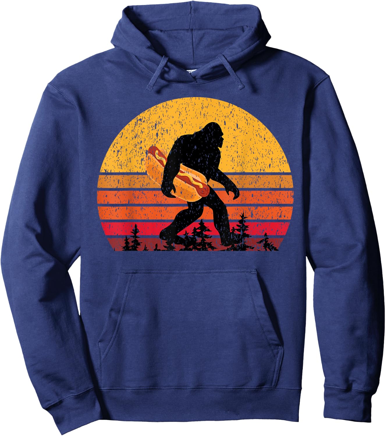 Bigfoot & Men Hot Dog Hoodie - Hoodie | Navy