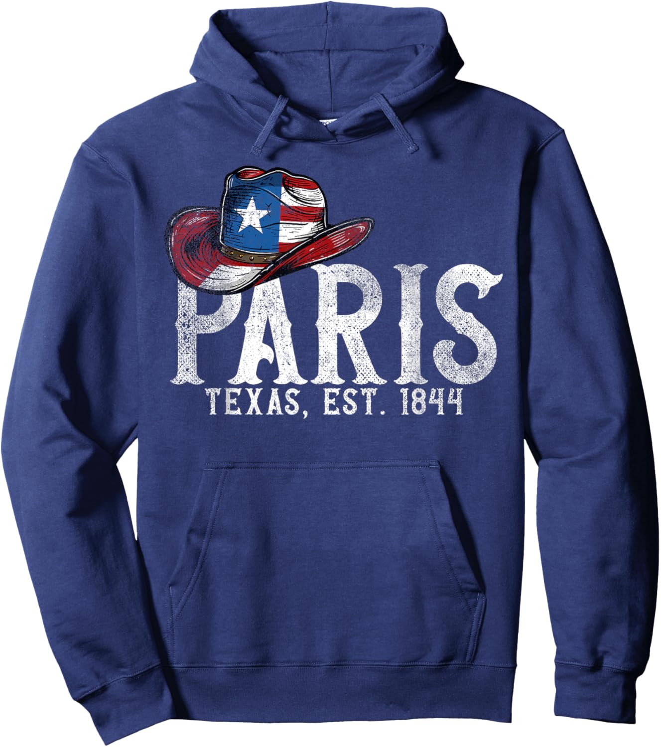 Paris Texas TX | cowboy hat Hoodie - Hoodie | Navy