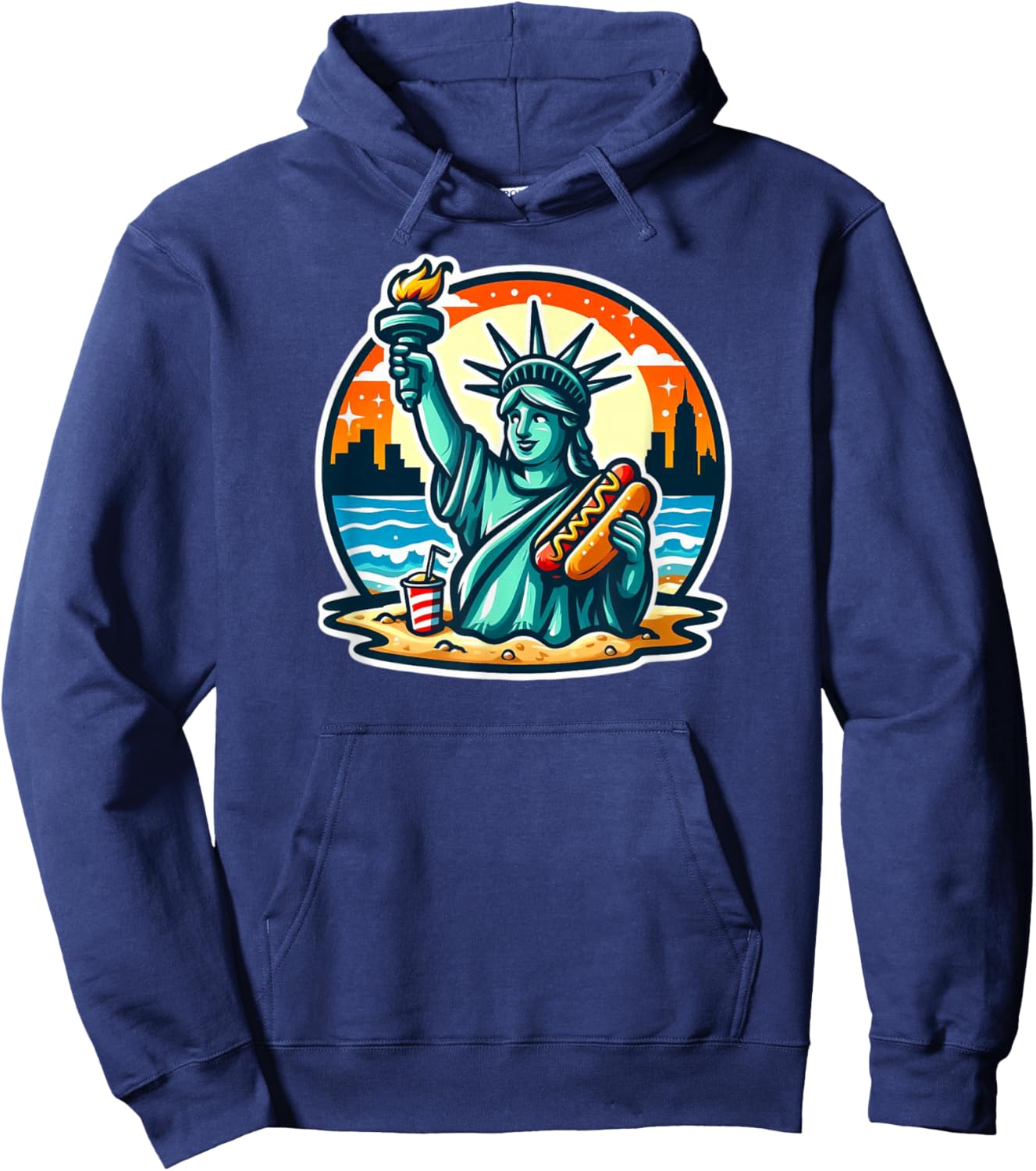 New York Hot Dogs NYC Souvenir NYC Hoodie - Hoodie | Navy