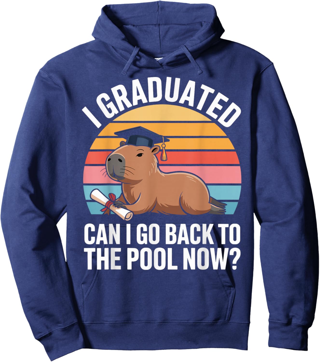 Capybara Graduation Hoodie - Hoodie | Navy