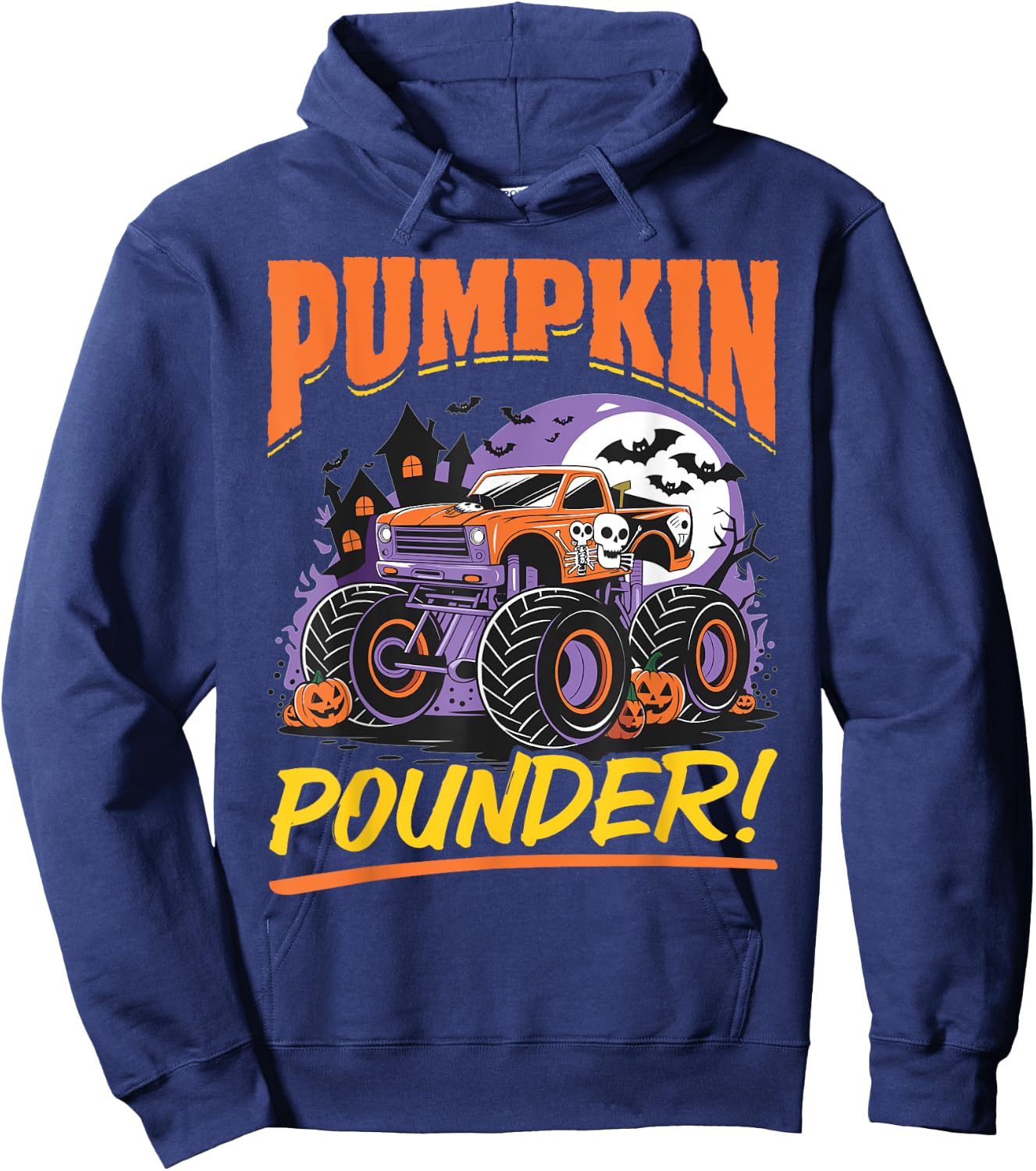 Monster Truck Halloween Pumpkin Pounder! Hoodie - Hoodie | Navy