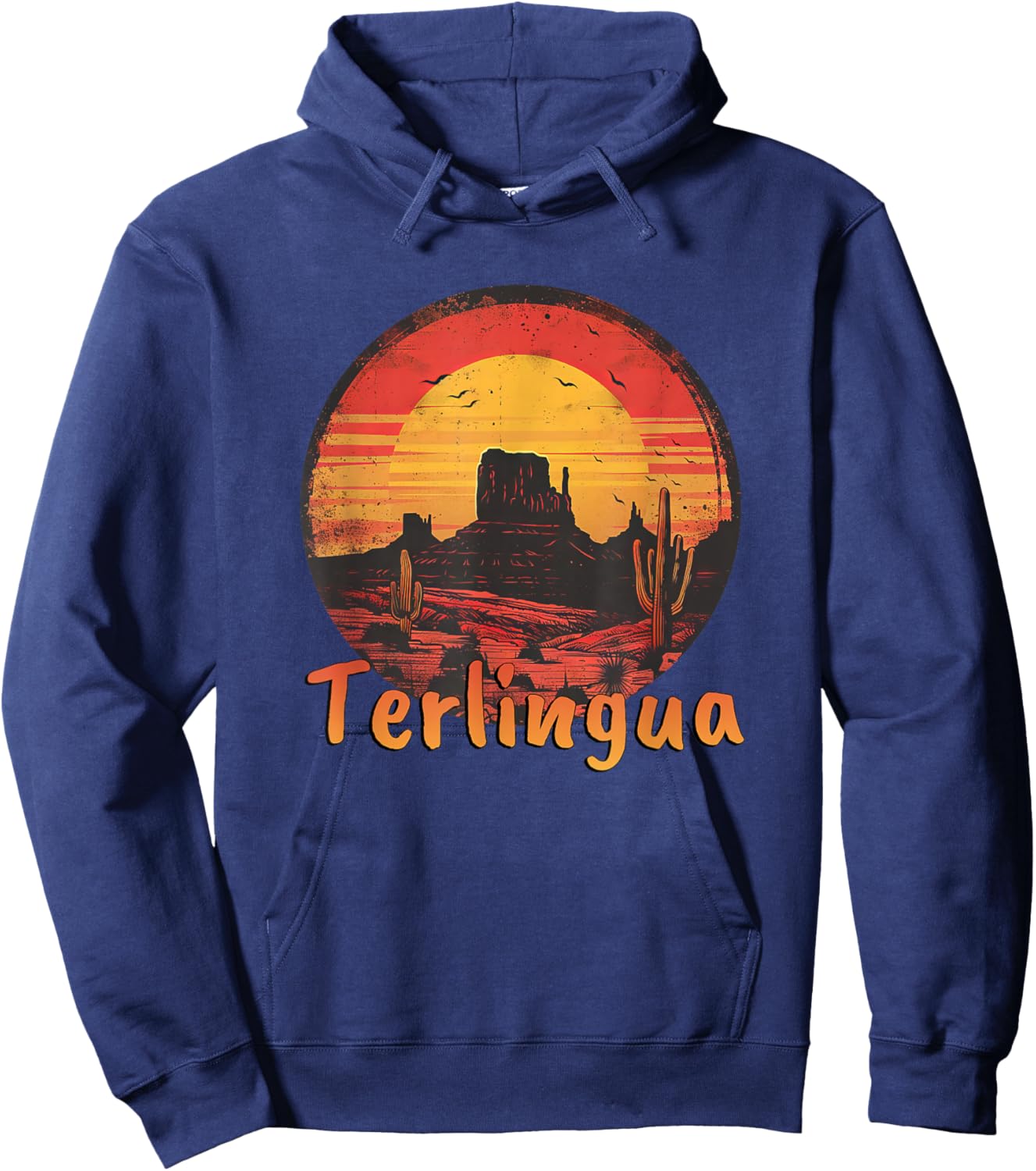 Terlingua Texas Desert Sunset Design Hoodie - Hoodie | Navy