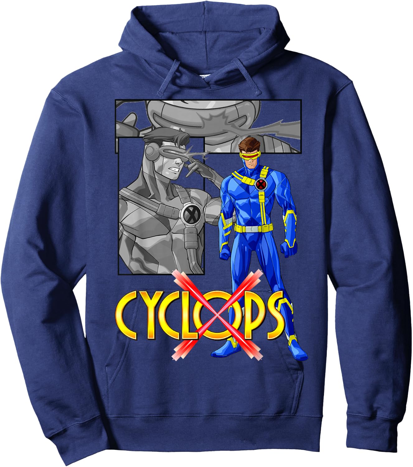 Marvel X-Men Cyclops Collage Panel Logo Hoodie - Hoodie | Navy
