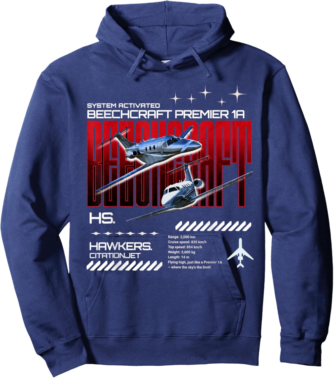 Light Hawkers Beechcraft 1A Hoodie - Hoodie | Navy