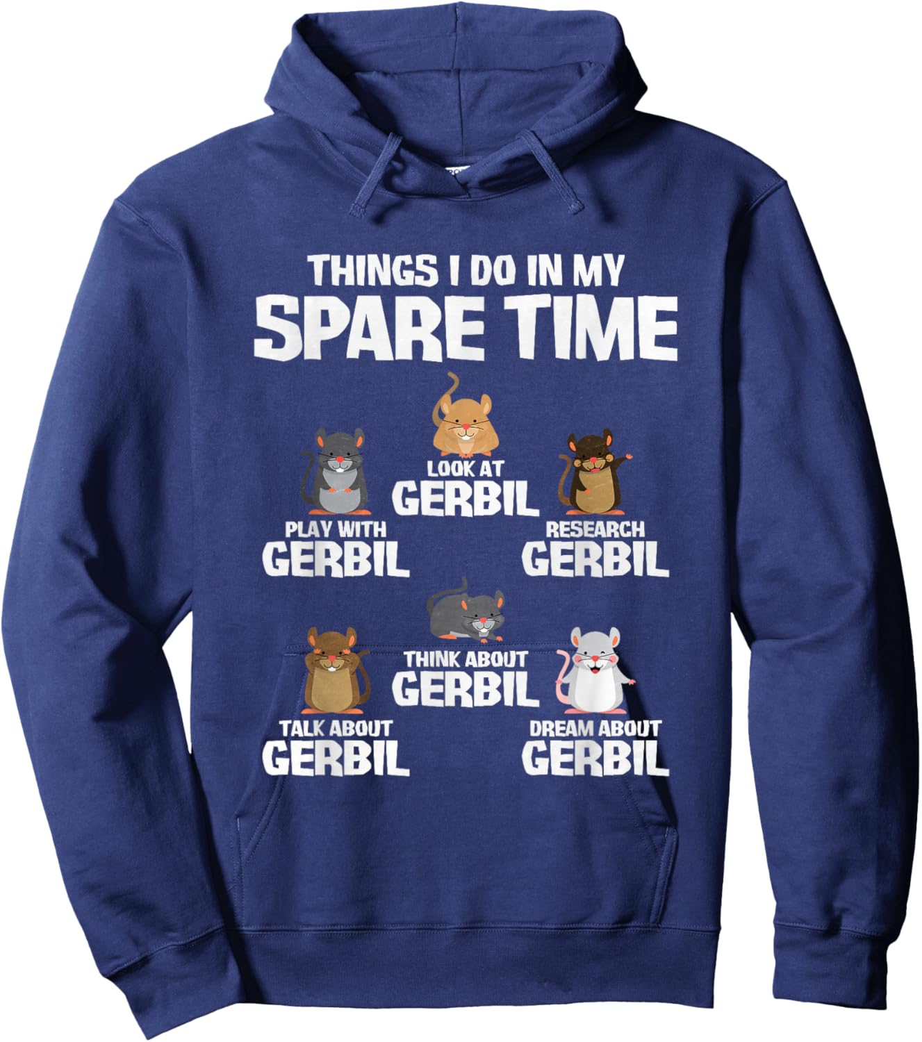 Things I Do In My Spare Time Gerbil Hoodie - Hoodie | Navy