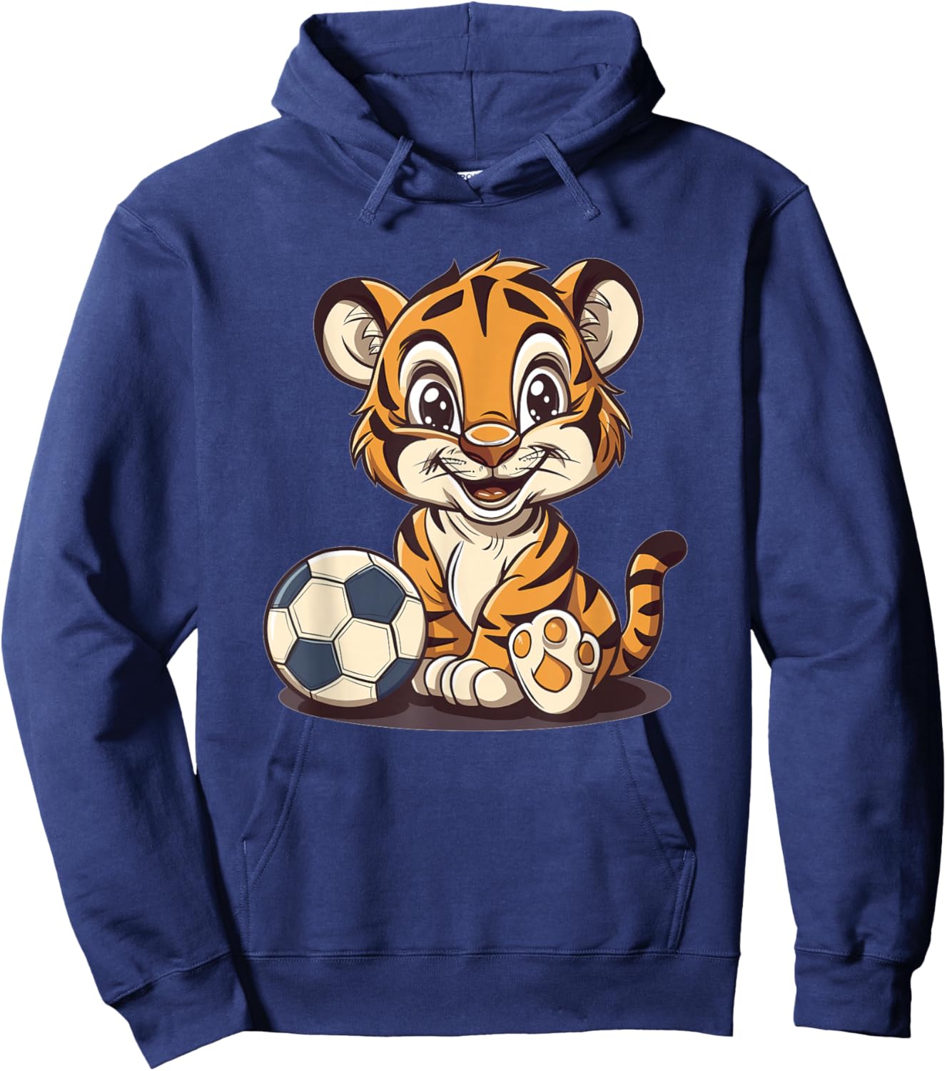 Cute Soccer Tiger Hoodie - Hoodie | Navy